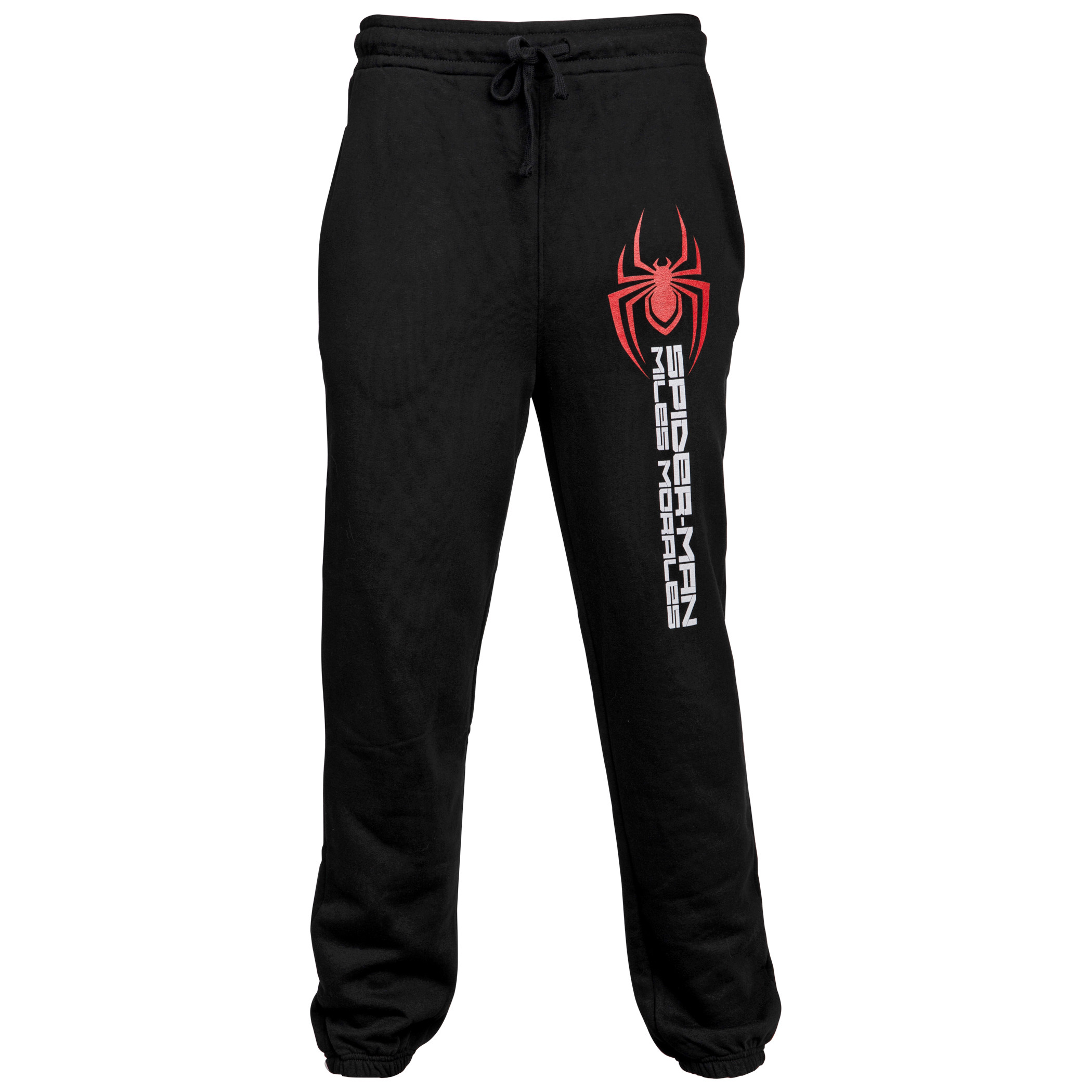 Spider-Man Miles Morales Symbol and Text Joggers, Black