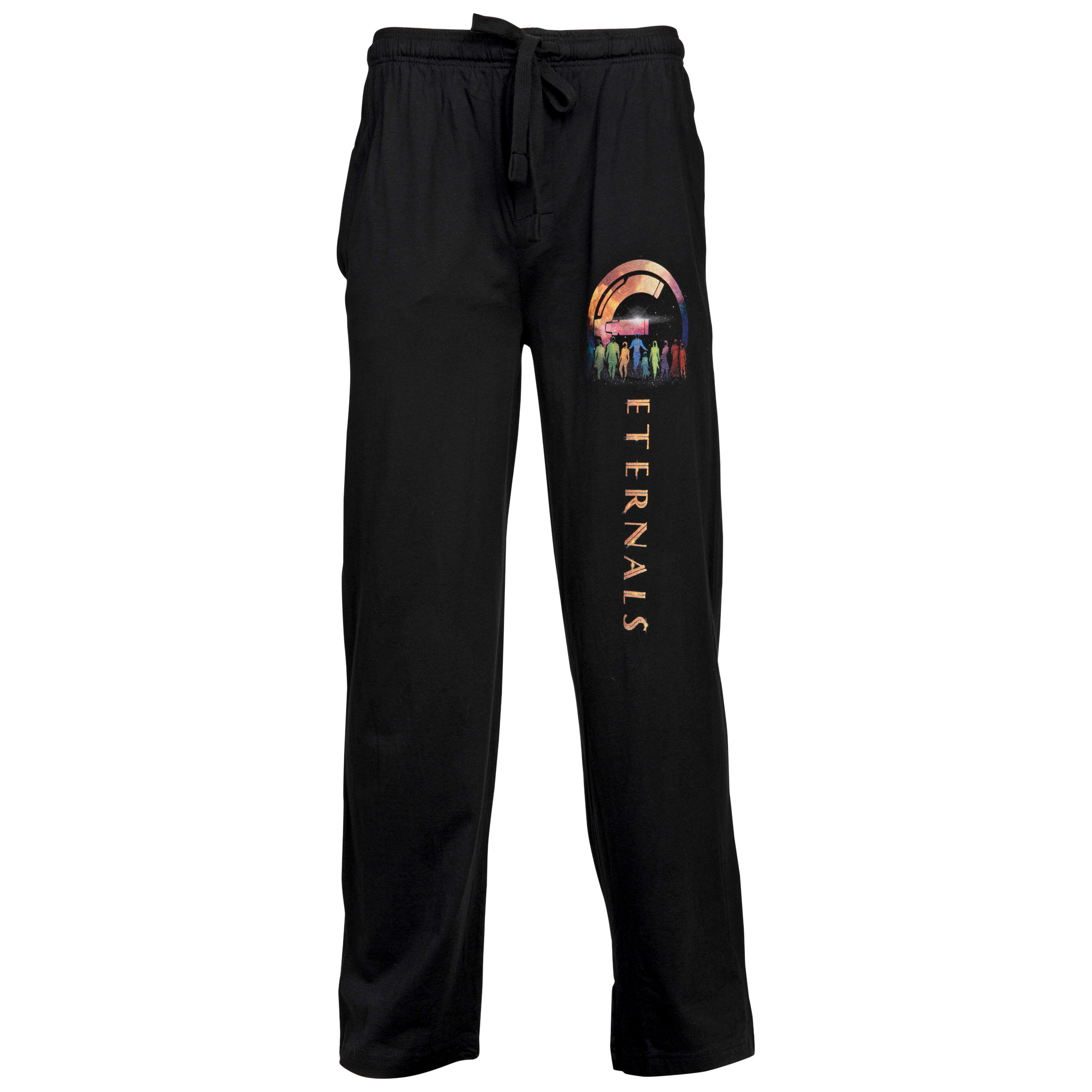 Marvel Studios The Eternals Logo and Text Pajama Sleep Pants, Black
