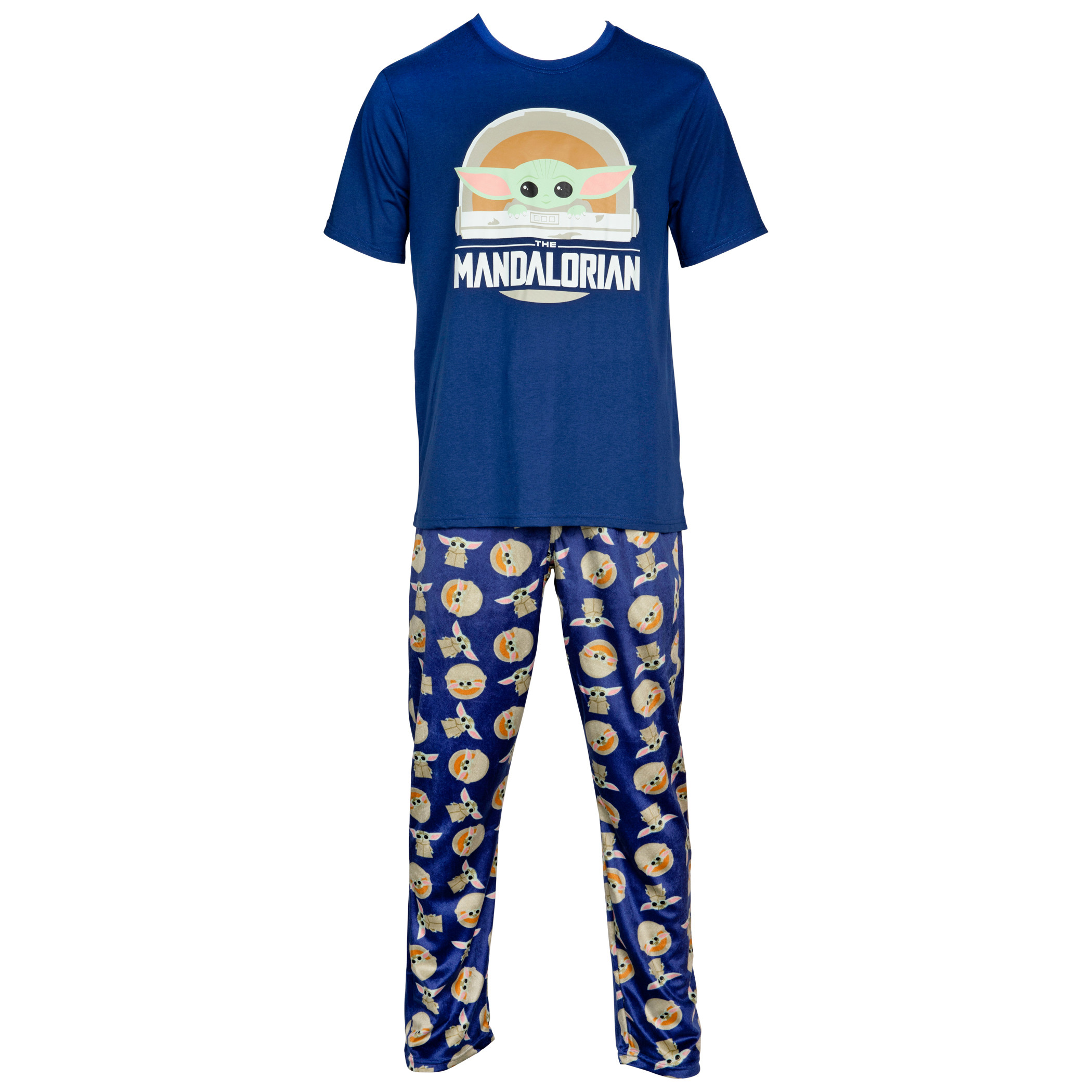 Star Wars The Mandalorian The Child Grogu T-Shirt Sleep Pants Set, Blue