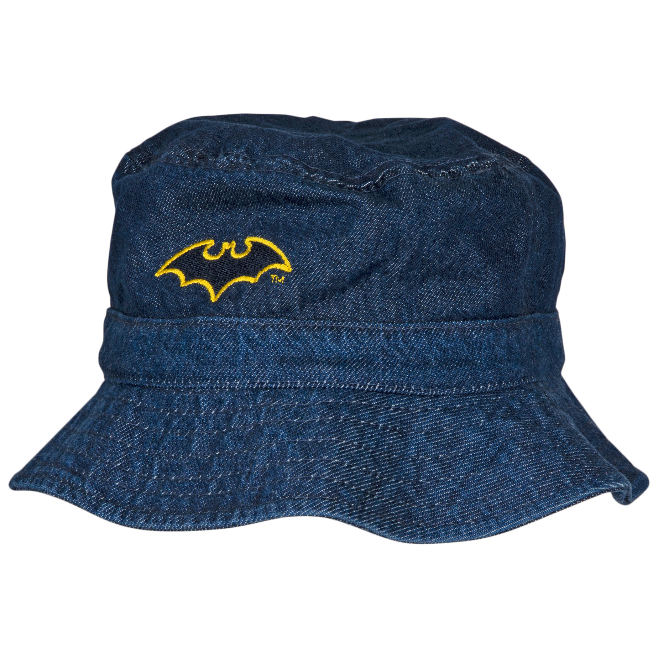 DC Comics Batman Symbol Denim Bucket Hat, Blue