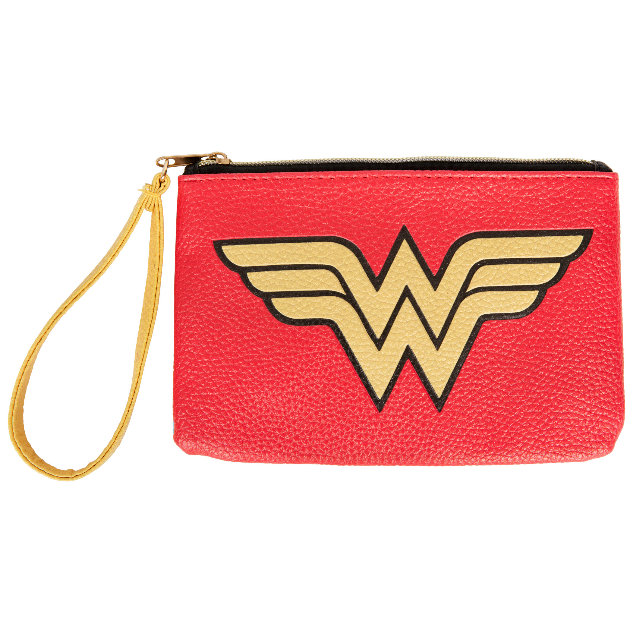 Wonder Woman Symbol and Stars Purse Wallet Wristlet, Multi-Color