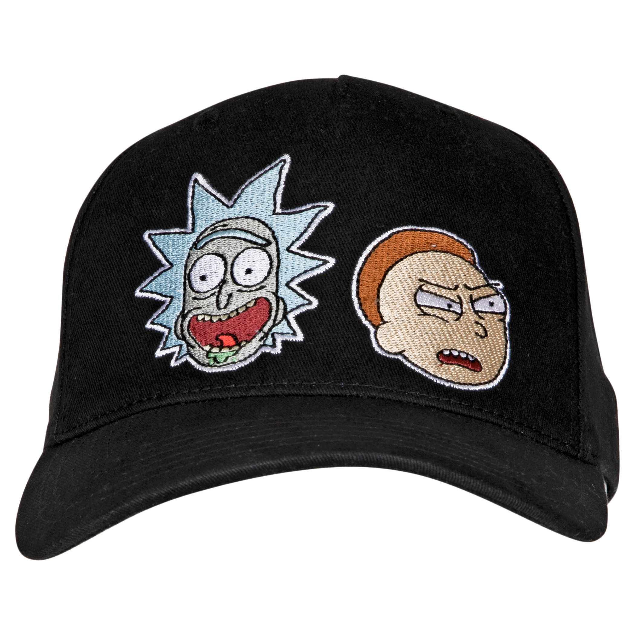 Rick & Morty Big Face Character Heads Adjustable Snapback Hat, Black