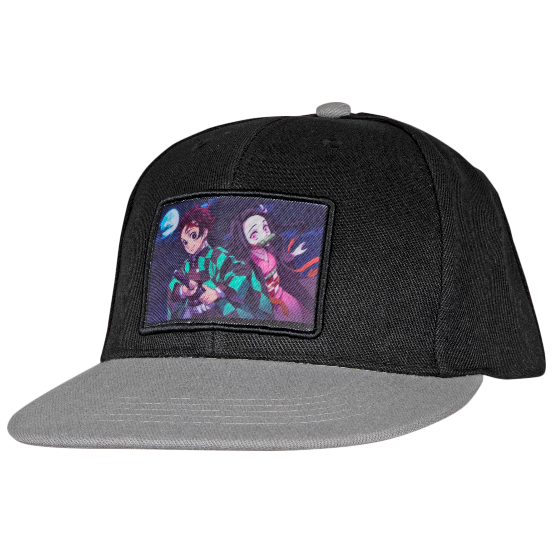 Demon Slayer Tanjiro & Nezuko Characters Flat Bill Snapback Cap, Multi-Color