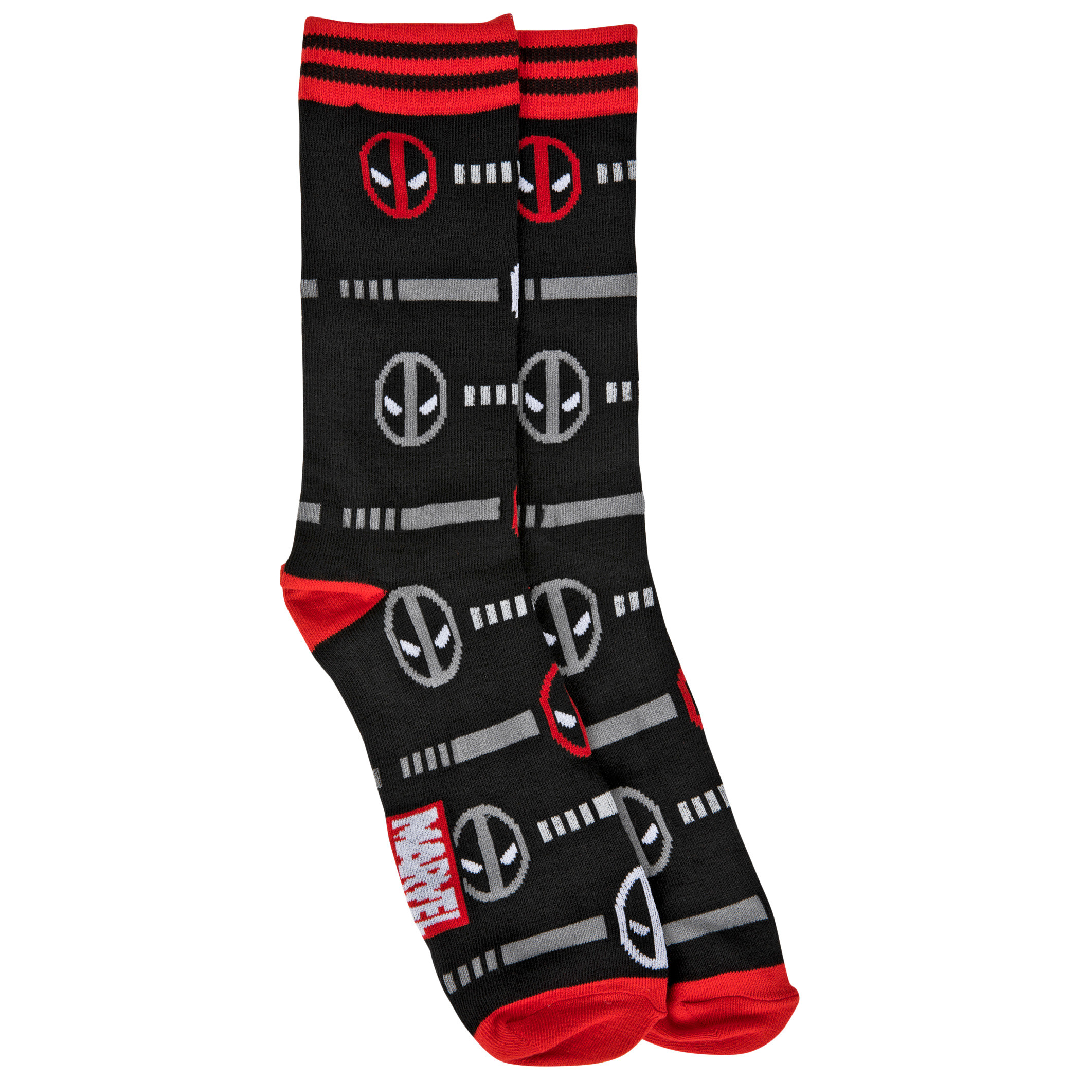 Deadpool Repeating Faces Casual Crew Socks, Multi-Color