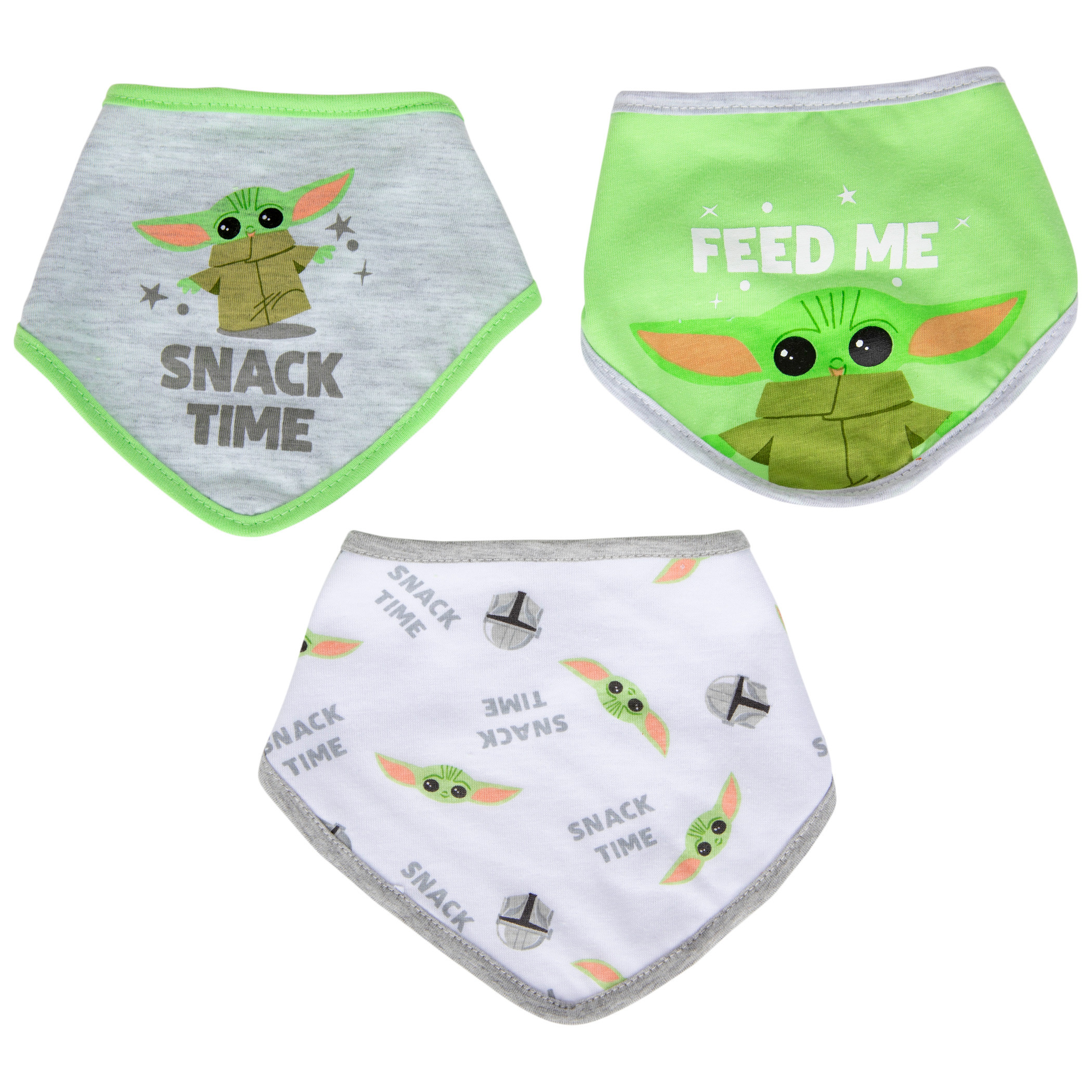 Star Wars The Mandalorian The Child Grogu Bandana Bib 3-Pack, Multi-Color