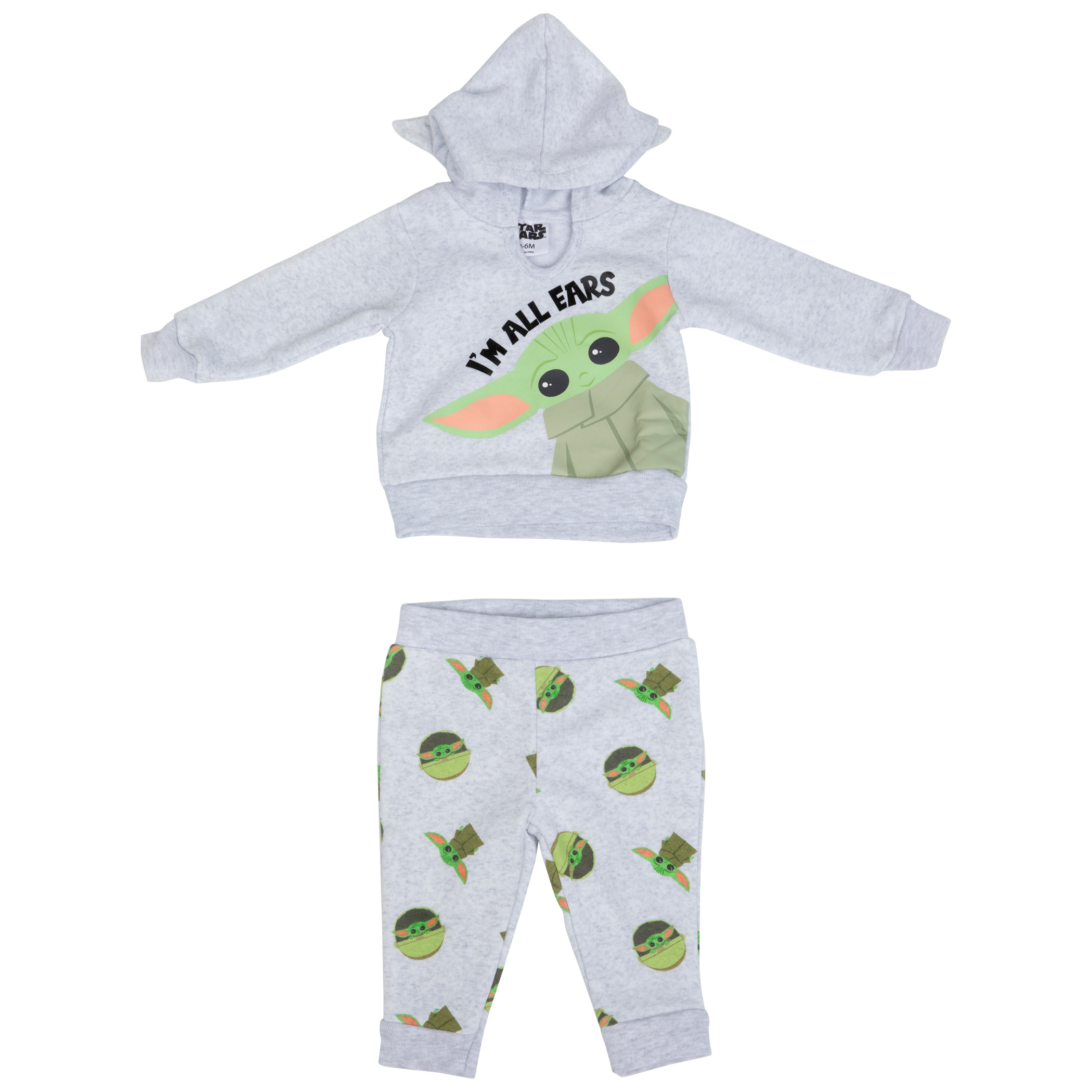 Star Wars The Child Grogu I'm All Ears Hoodie and Jogger Set, Grey