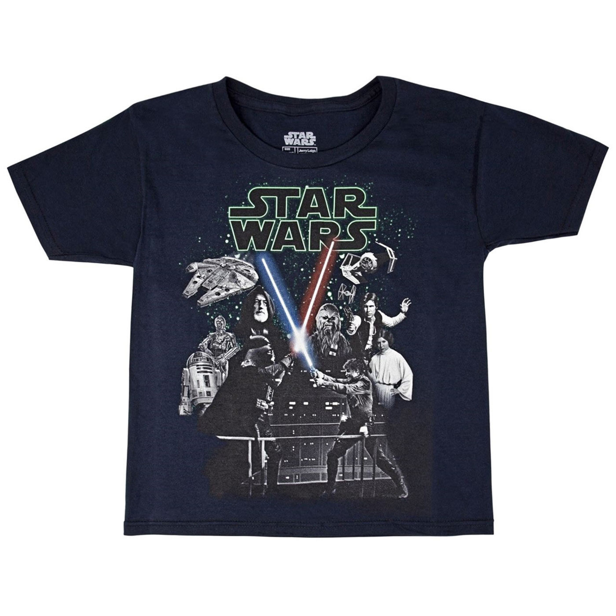 Star Wars A New Hope Glow in the Dark Youth T-Shirt, Blue