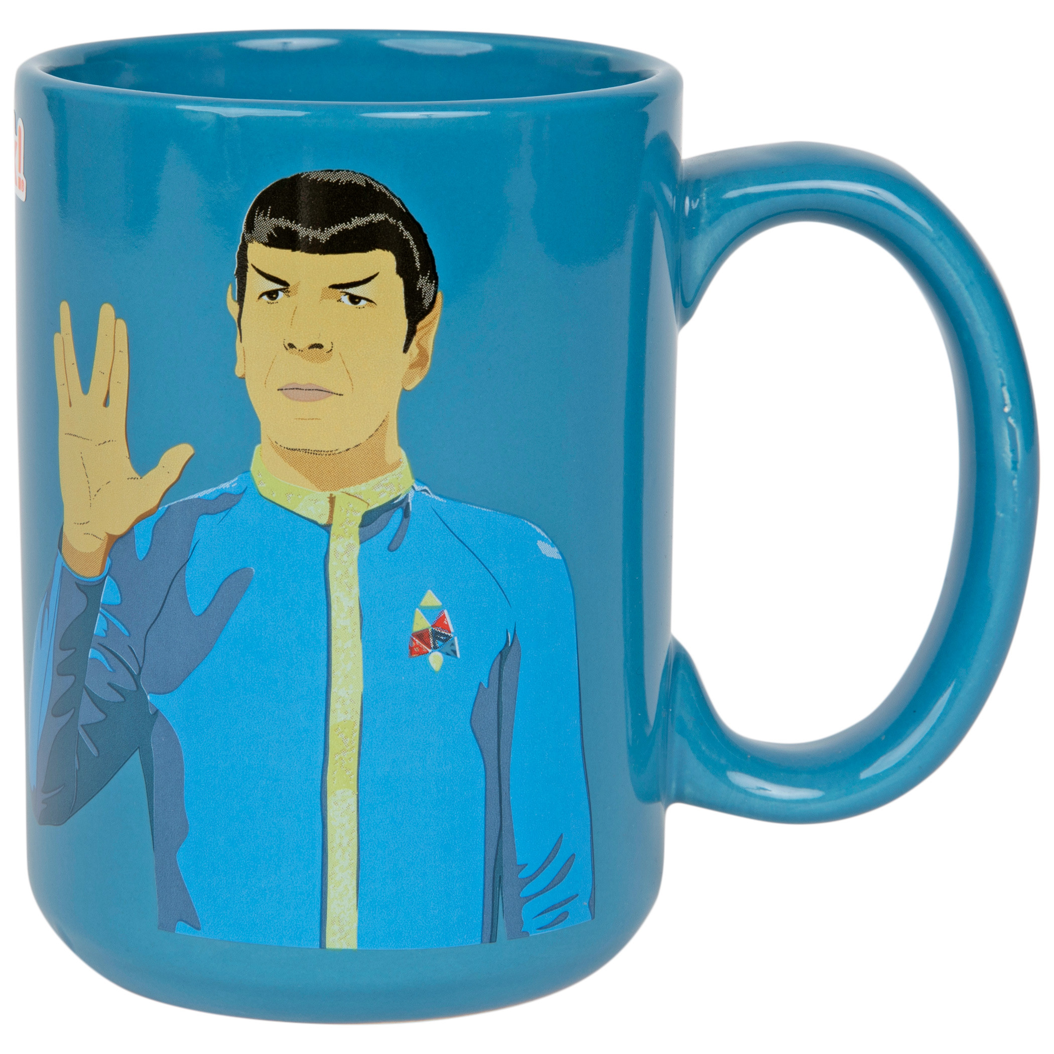 Star Trek Spock Character Live Long and Prosper 15 oz Ceramic Mug, Blue