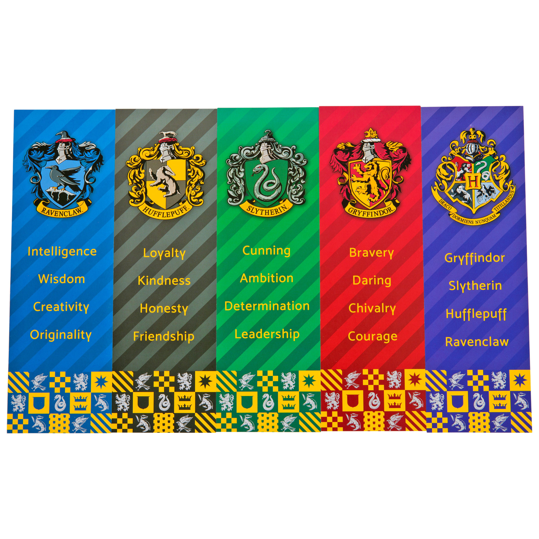 Harry Potter House Crests & Values Bookmarks 5-Pack, Multi-Color