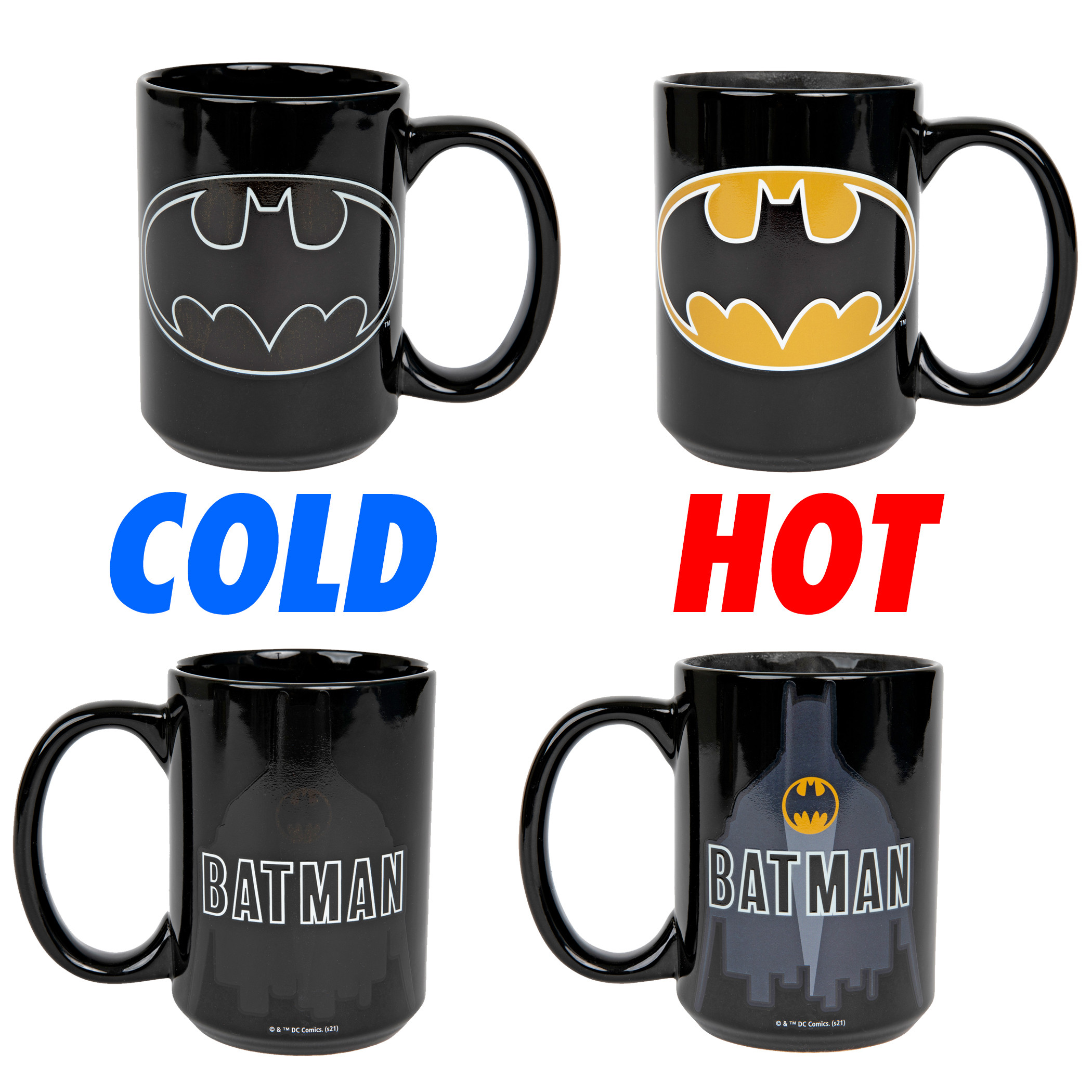 DC Comics Batman Classic Bat Symbol Color Change Mug, Black