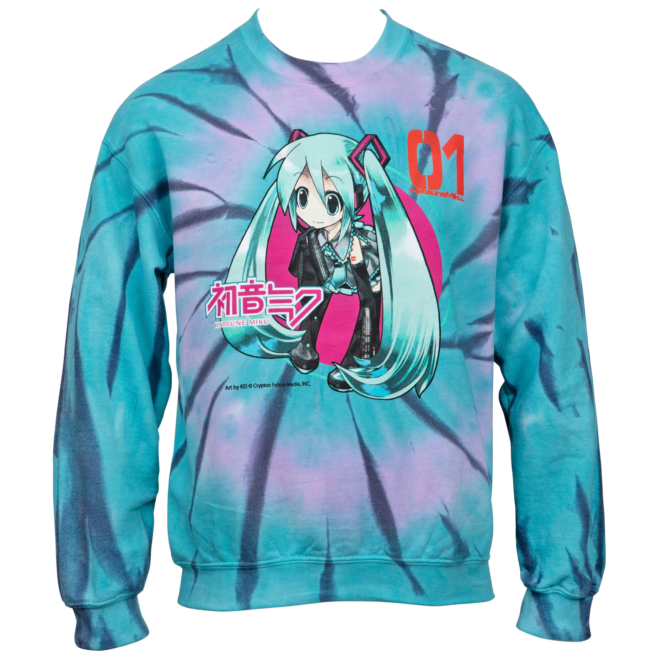 Hatsune Miku Character Mineral Wash Long Sleeve Shirt, Multi-Color
