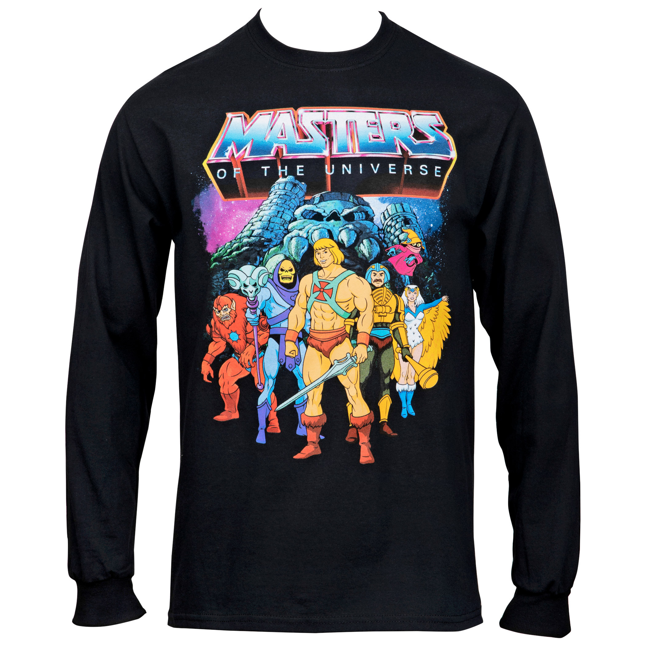He-Man Masters of the Universe Classic Characters Long Sleeve T-Shirt, Black