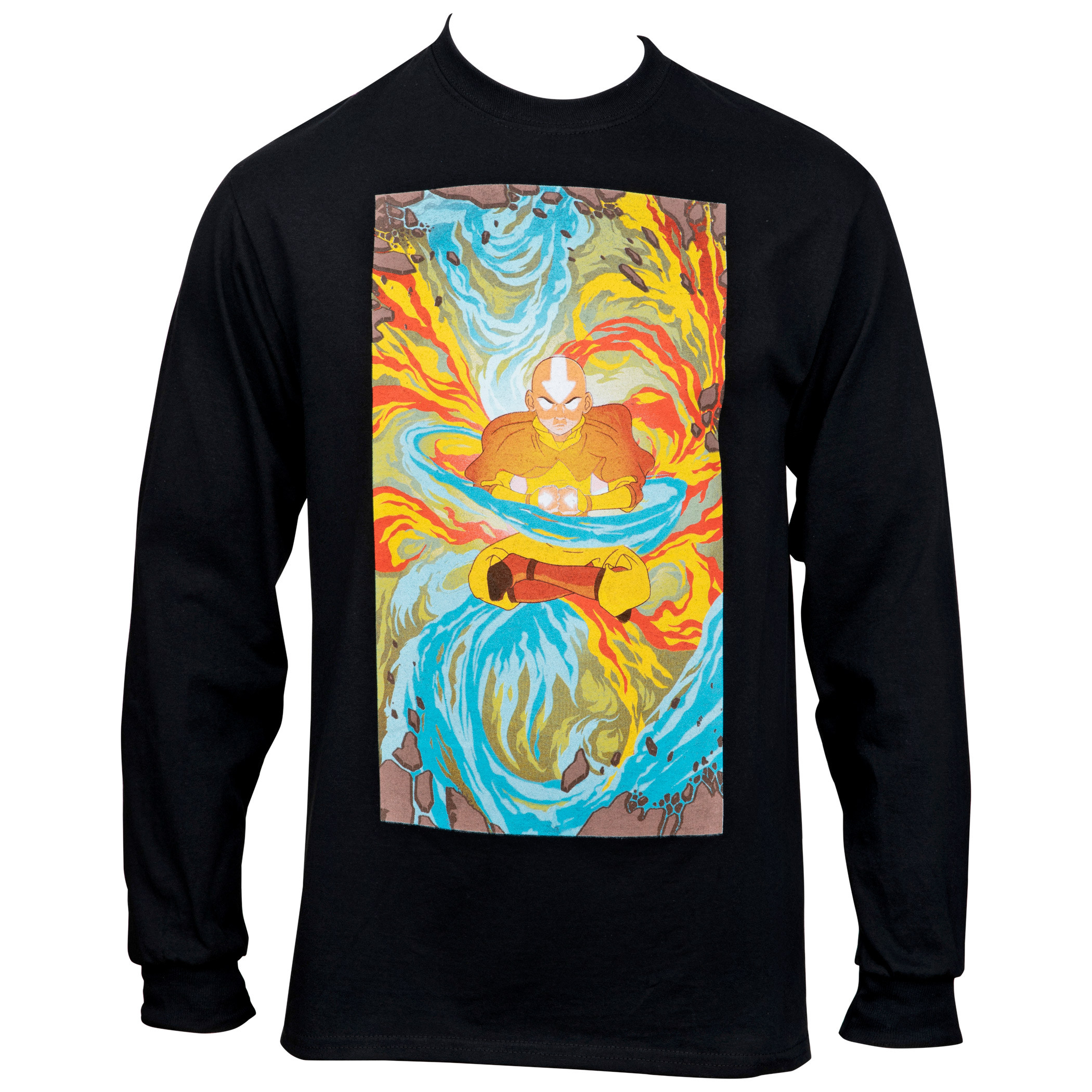 Avatar: The Last Airbender Aang The Avatar State Long Sleeve T-Shirt, Black