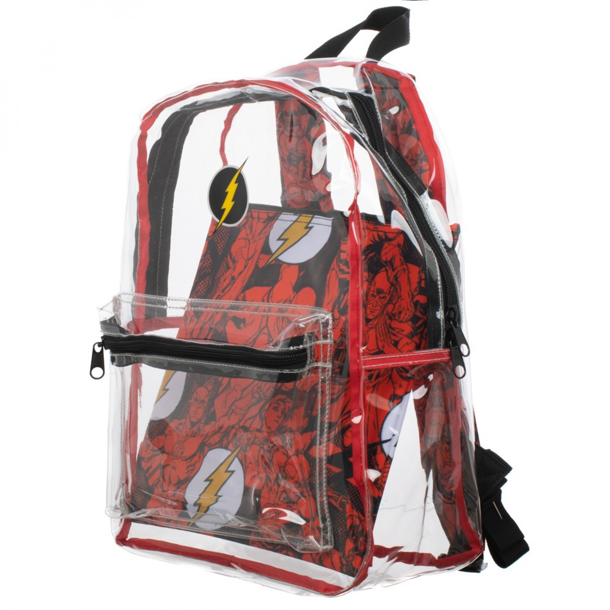 DC Comics Flash Clear with Removable Pouch Backpack, Clear