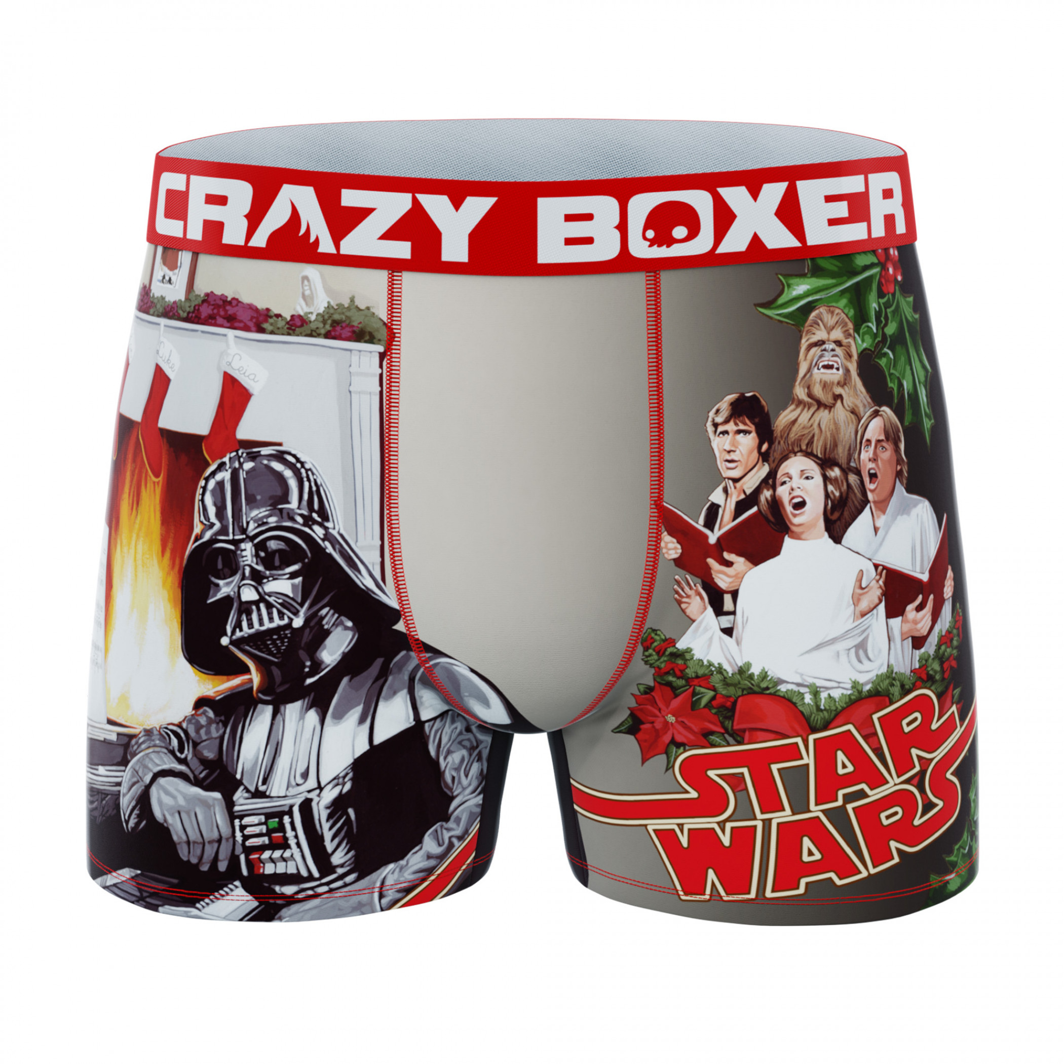 Crazy Boxers Star Wars Darth Vader Happy Holidays Boxer Briefs, Multi-Color