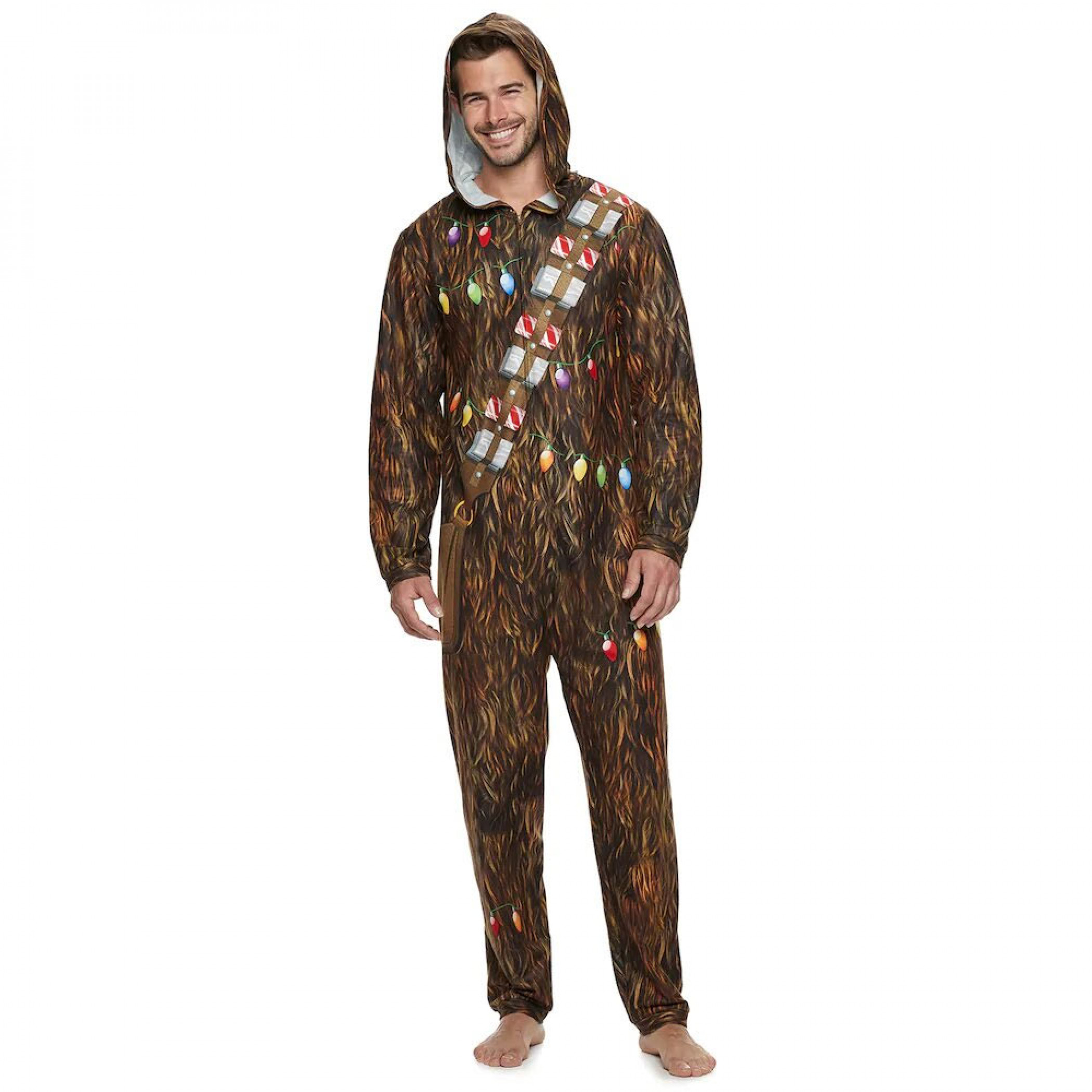 Star Wars Holiday Chewbacca Micro Fleece Union Suit, Brown