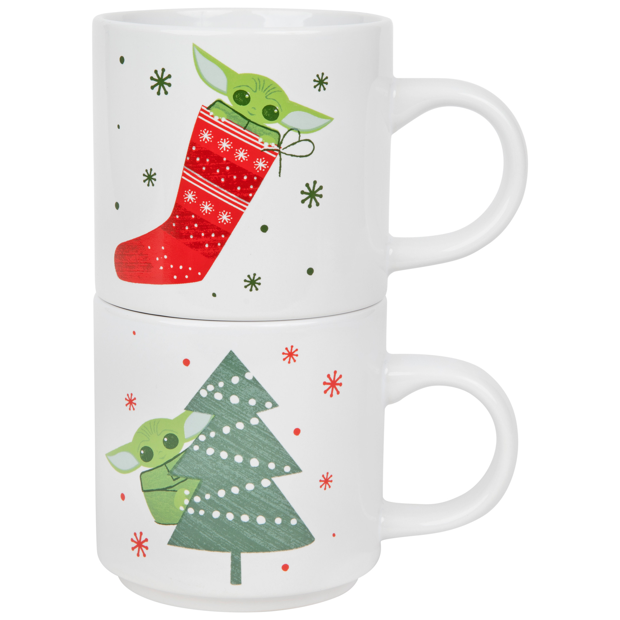 Star Wars The Child Grogu Holiday Themed 13 oz. Ceramic Mug Stack 2pk, Multi-Color