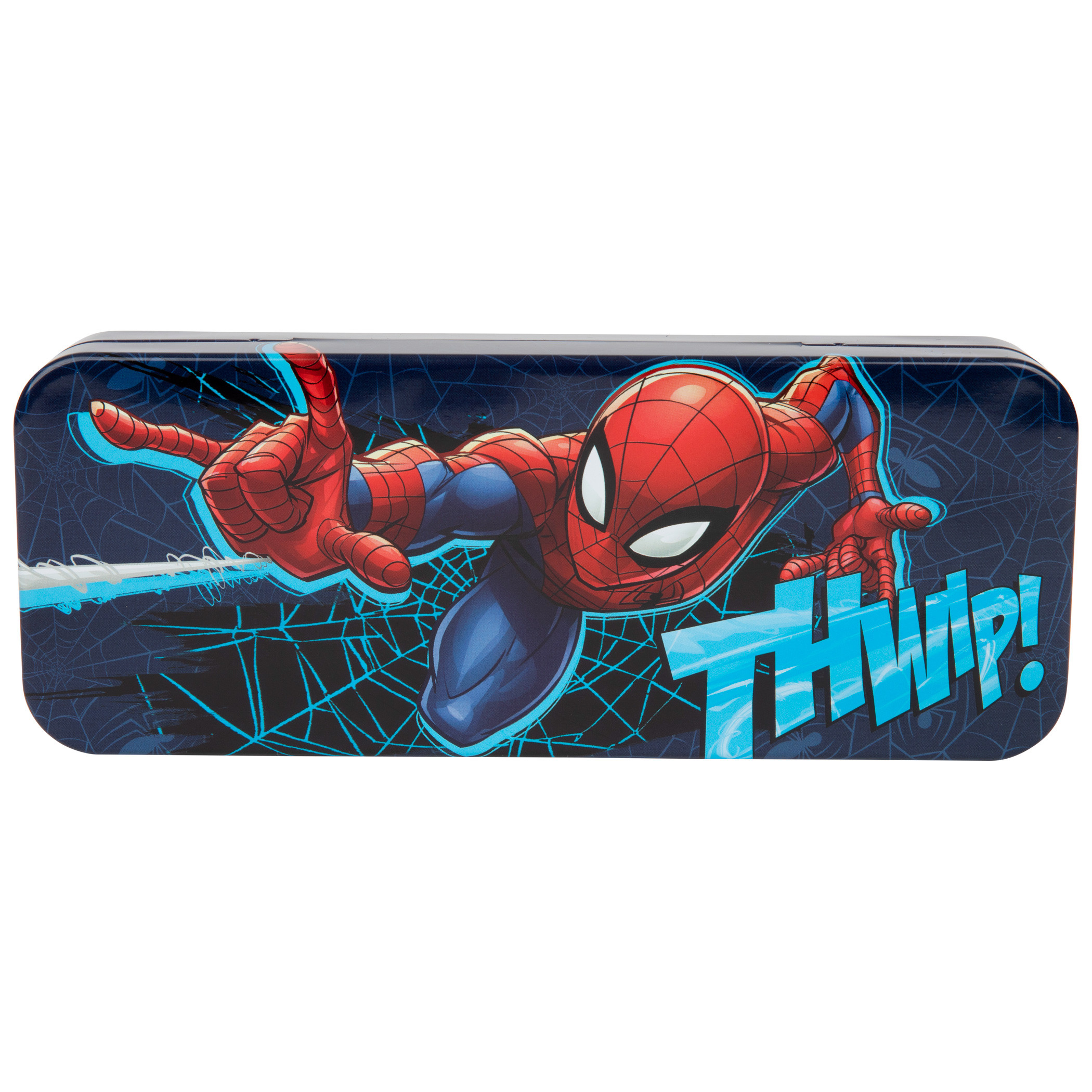 Marvel Comics Spider-Man Hero Blue Pencil Box, Blue
