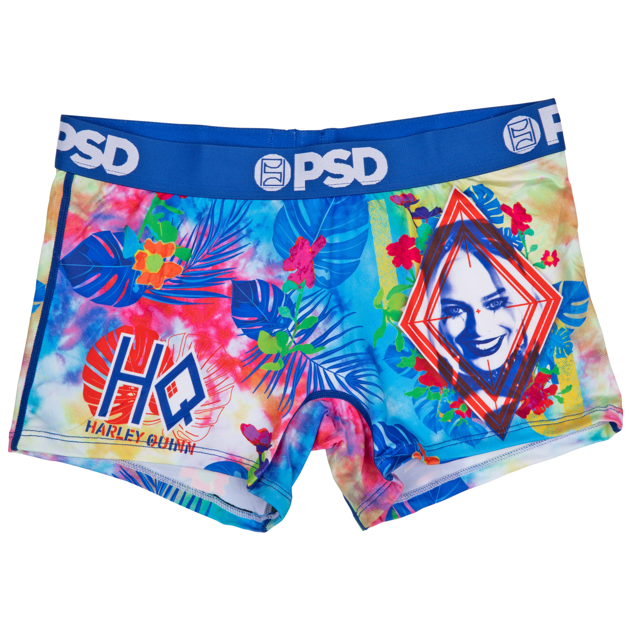 Harley Quinn Tropics Microfiber Blend PSD Boy Shorts Underwear, Multi-Color