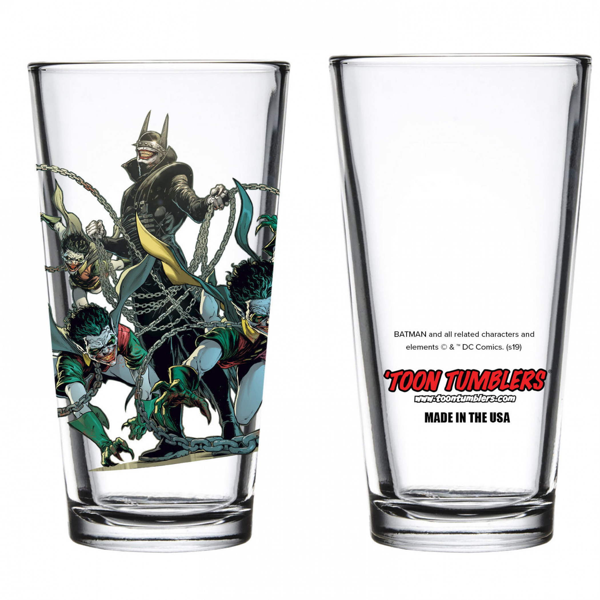 Dark Nights: Metal The Batman Who Laughs with Robin Minions Pint Glass, Clear