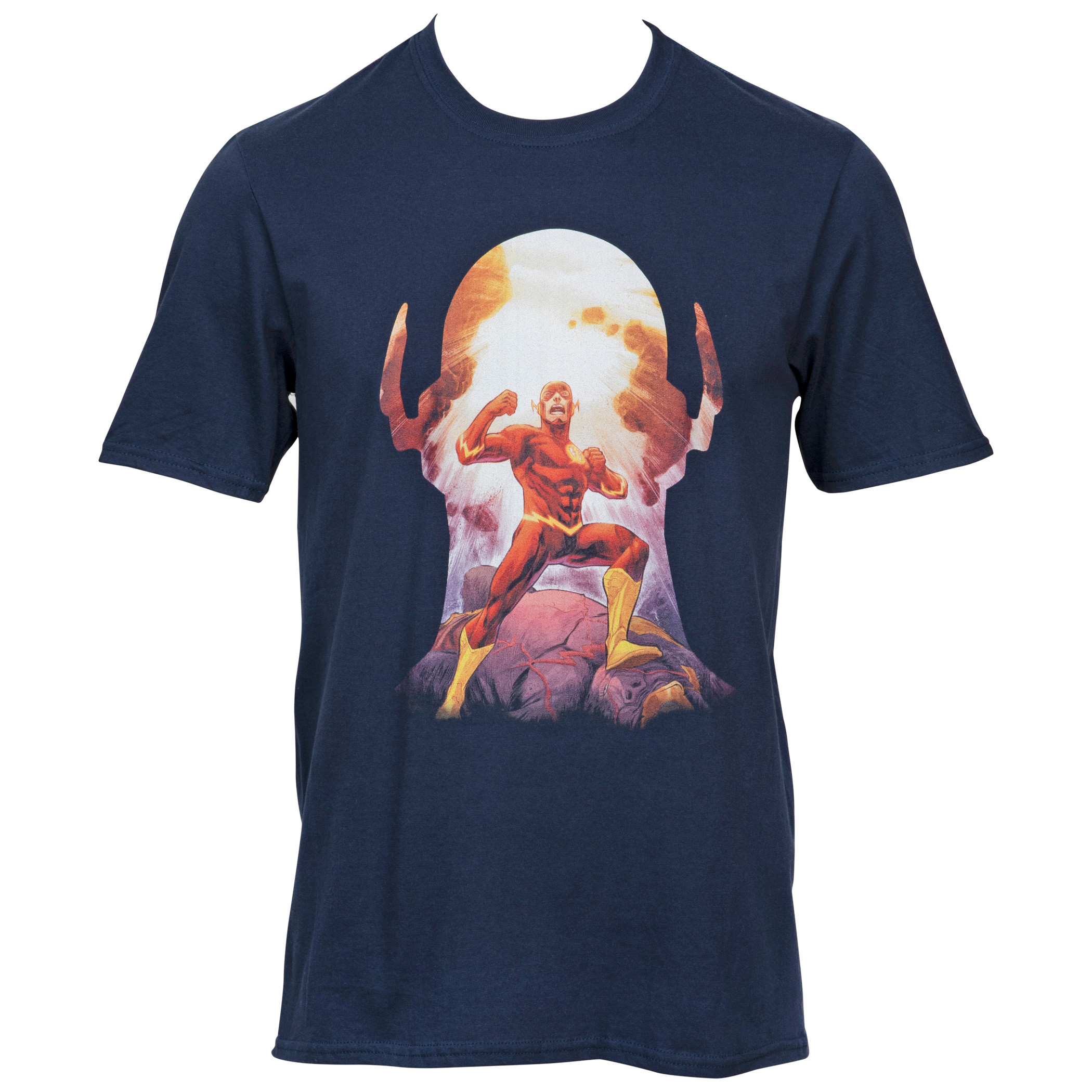DC Comics The Flash Profile Silhouette & Hero Pose T-Shirt, Black