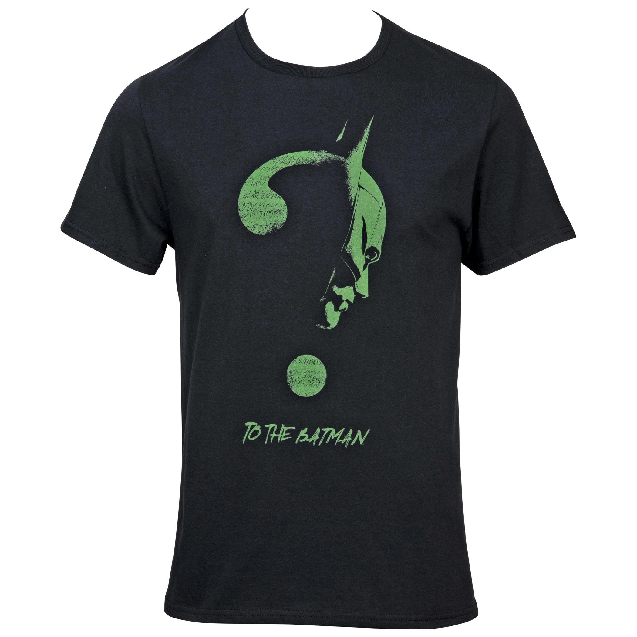 DC Comics To The Batman Riddler Question Mark Portrait T-Shirt, Black