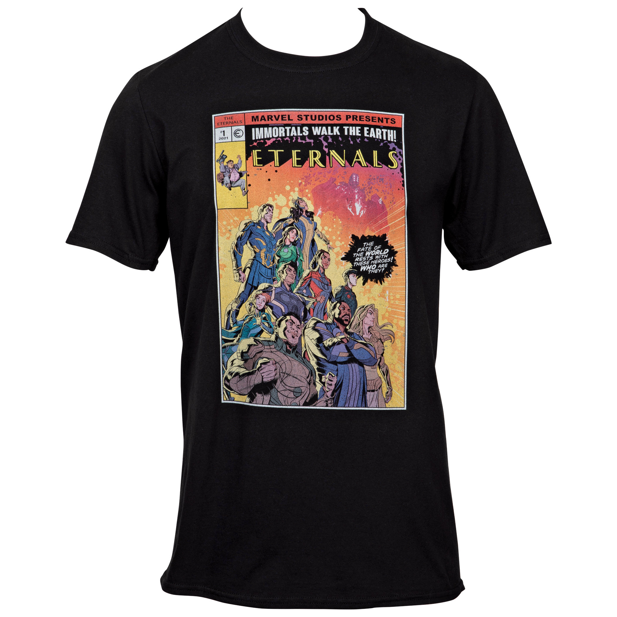 Marvel Comics Eternals Comic Cover Style T-Shirt, Black