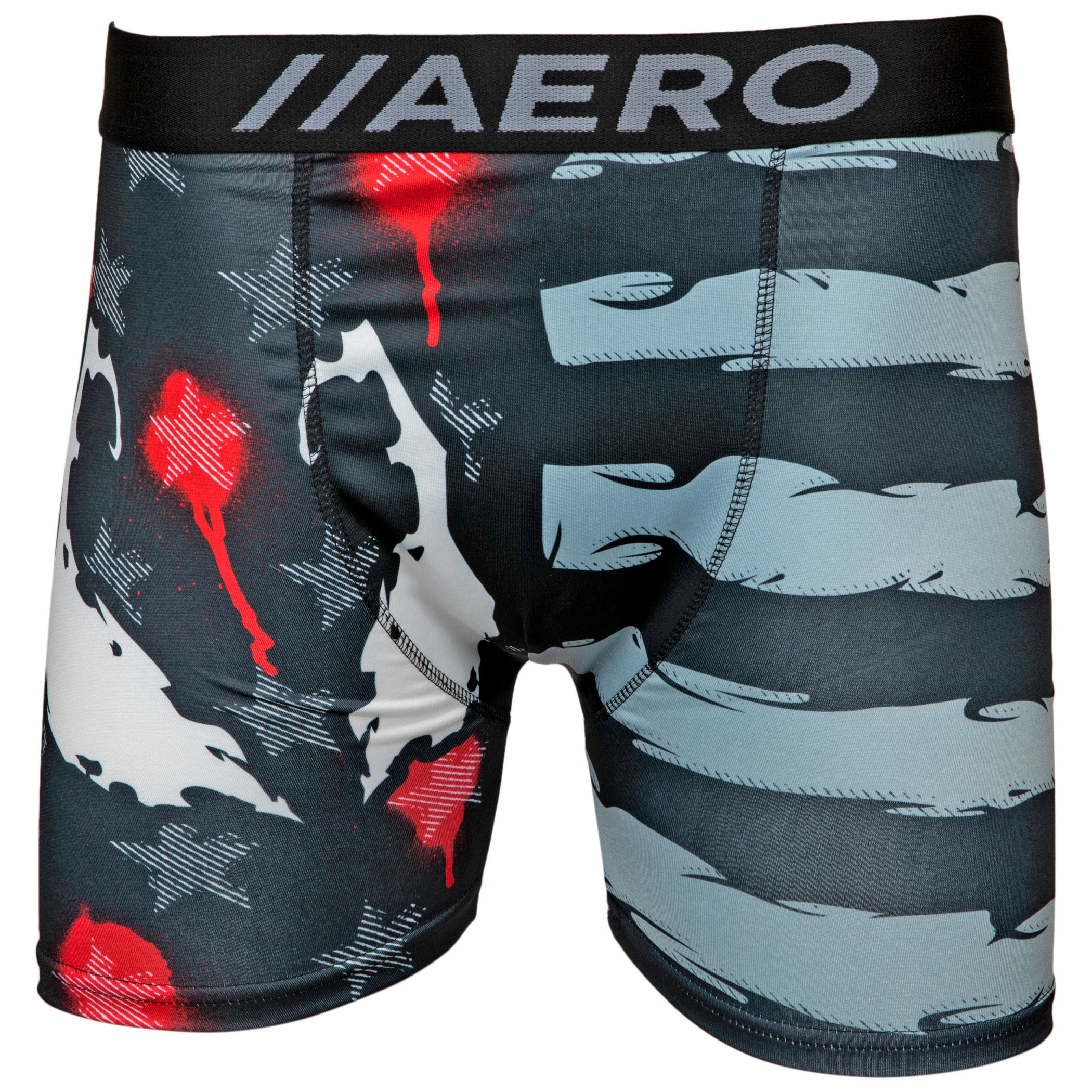 Marvel Venom Eyes Over Flag Aero Boxer Briefs Underwear, Black