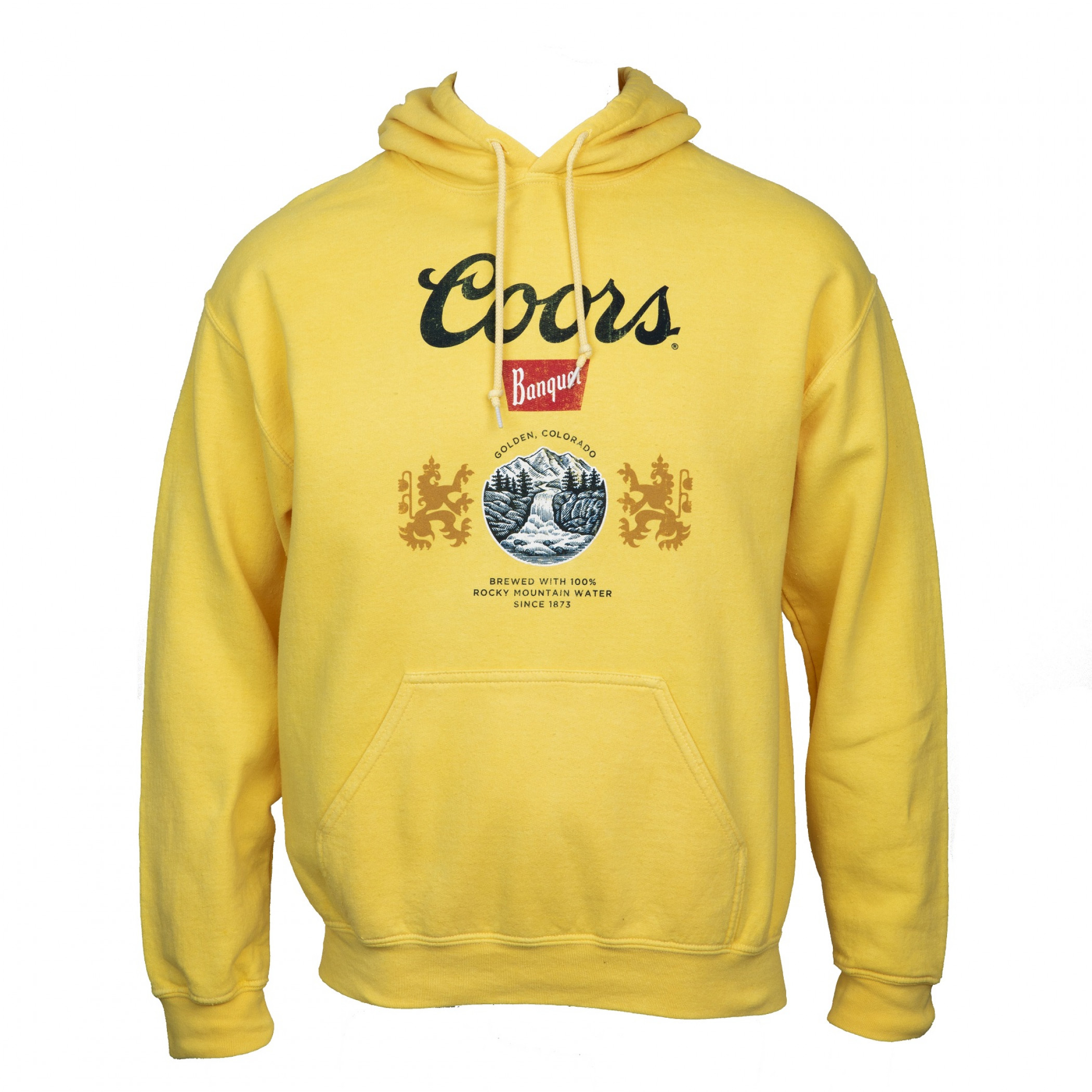 Coors Golden Banquet Beer Logo Yellow Hoodie