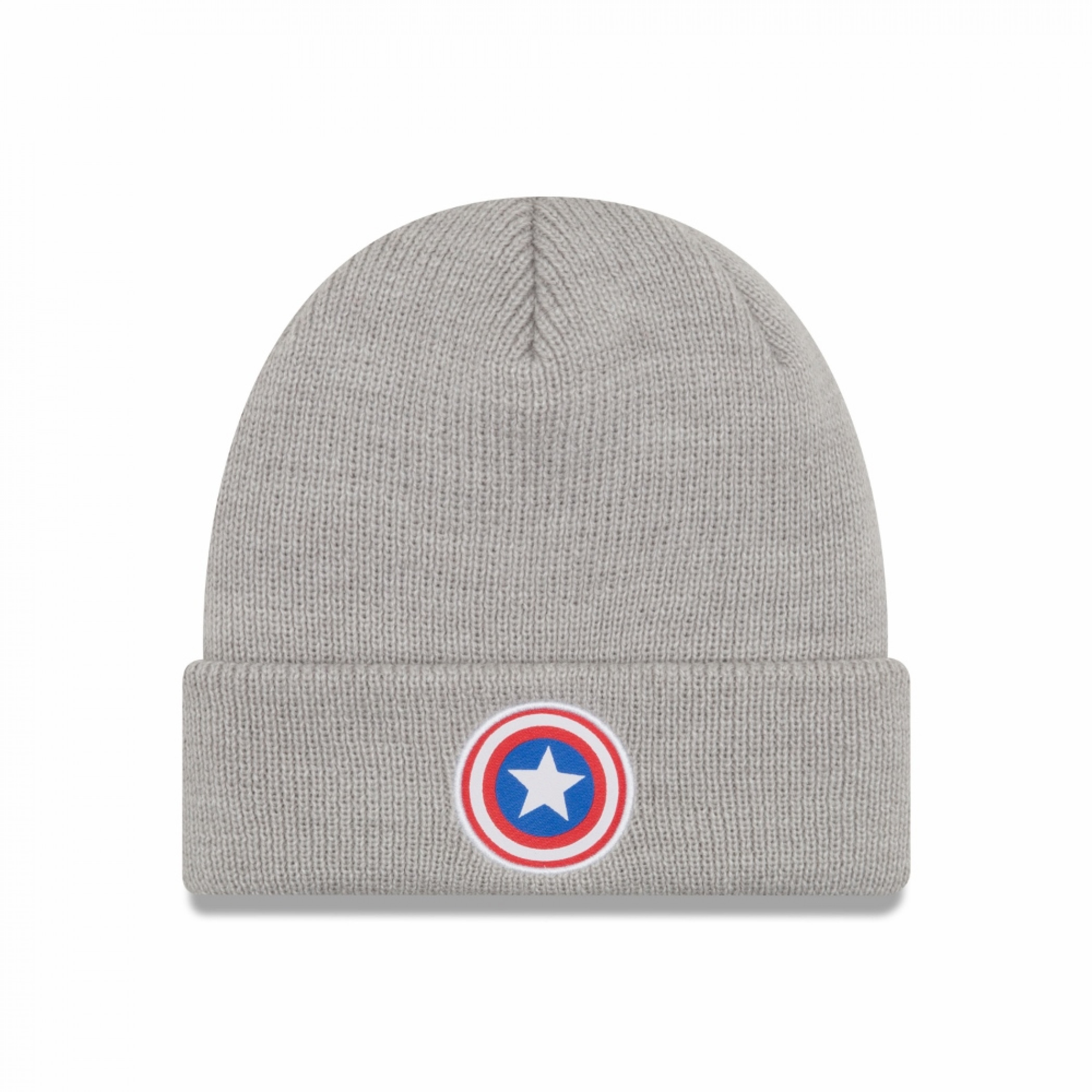 Captain America Symbol Cuffed New Era Beanie, Grey