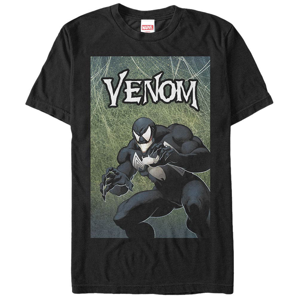 Spider-Man Venom Cover Men's Black T-Shirt, Black