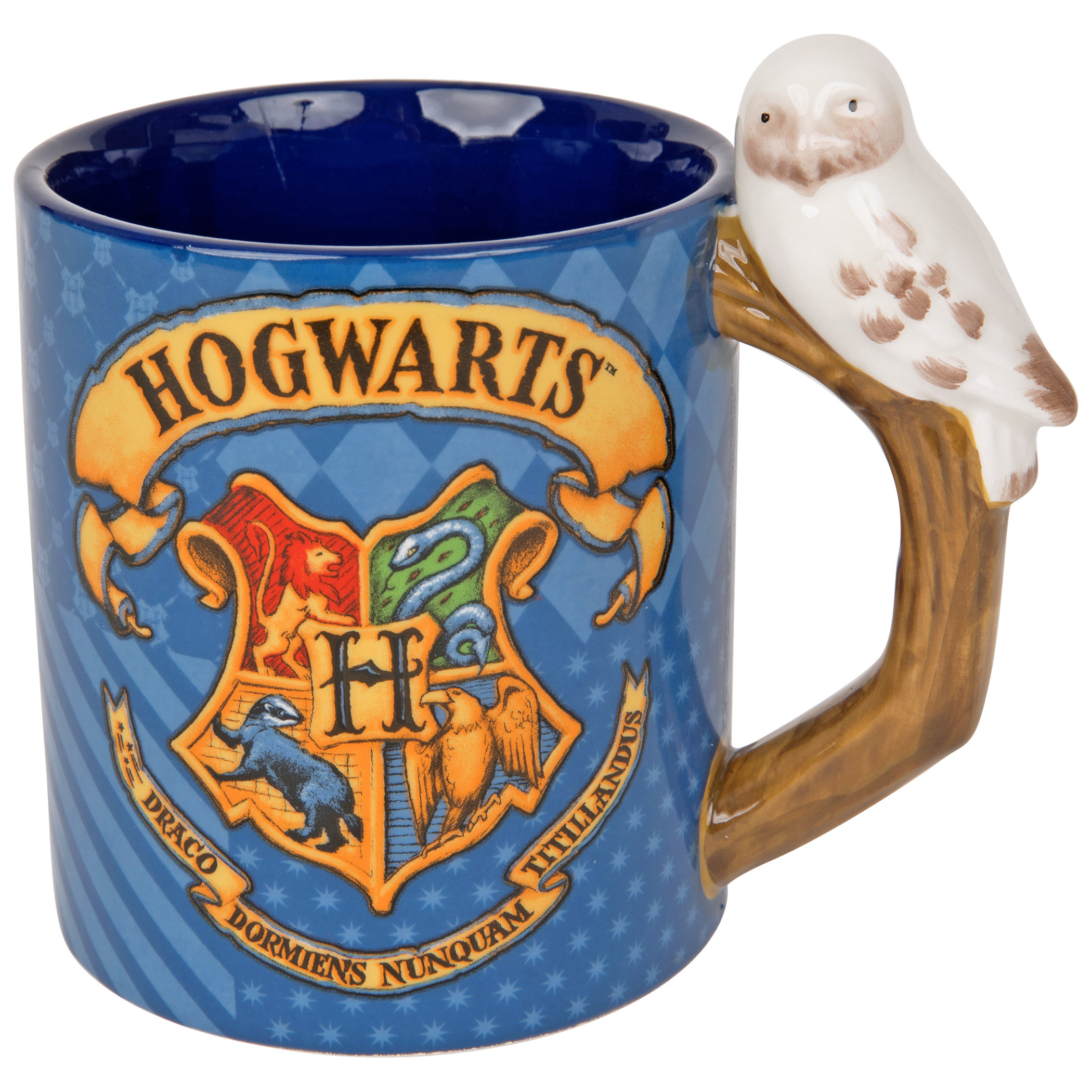 Harry Potter Hogwarts 3D Ceramic Mug with Hedwig, Blue