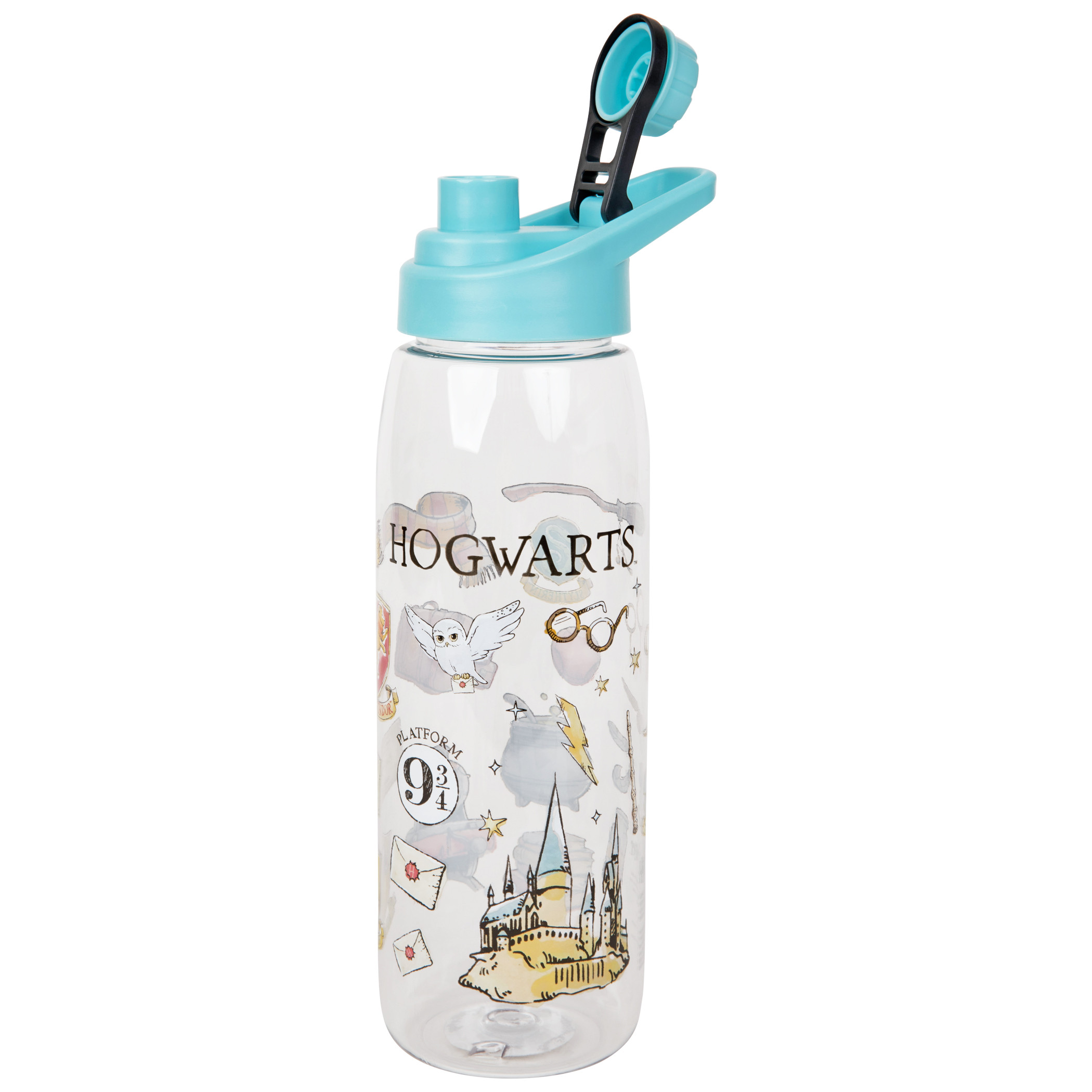 Harry Potter Doodles 28 Ounce Water Bottle with Screw Lid, Clear