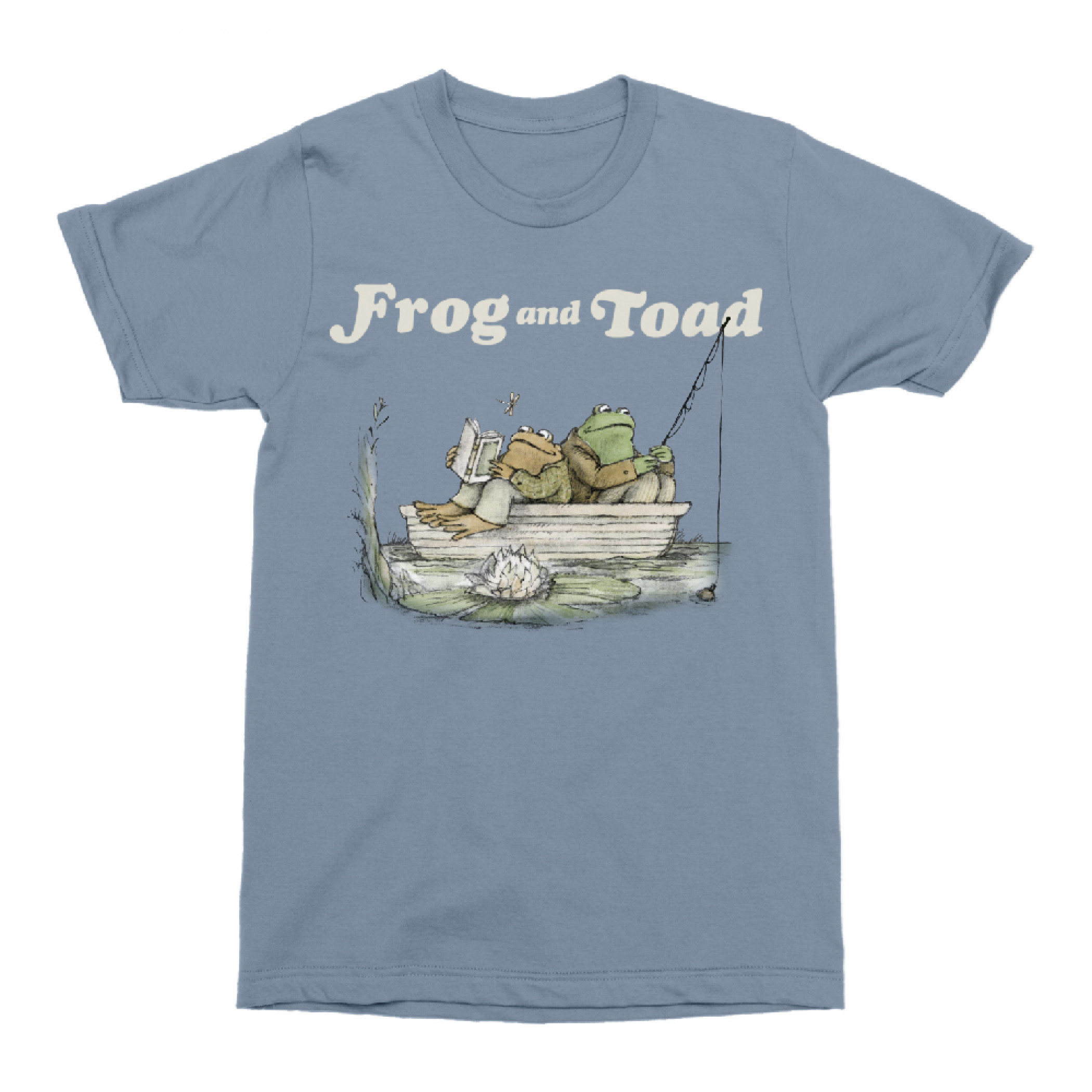 Frog and Toad Fishin' and Readin' T-Shirt Blue - Picture 2 of 6