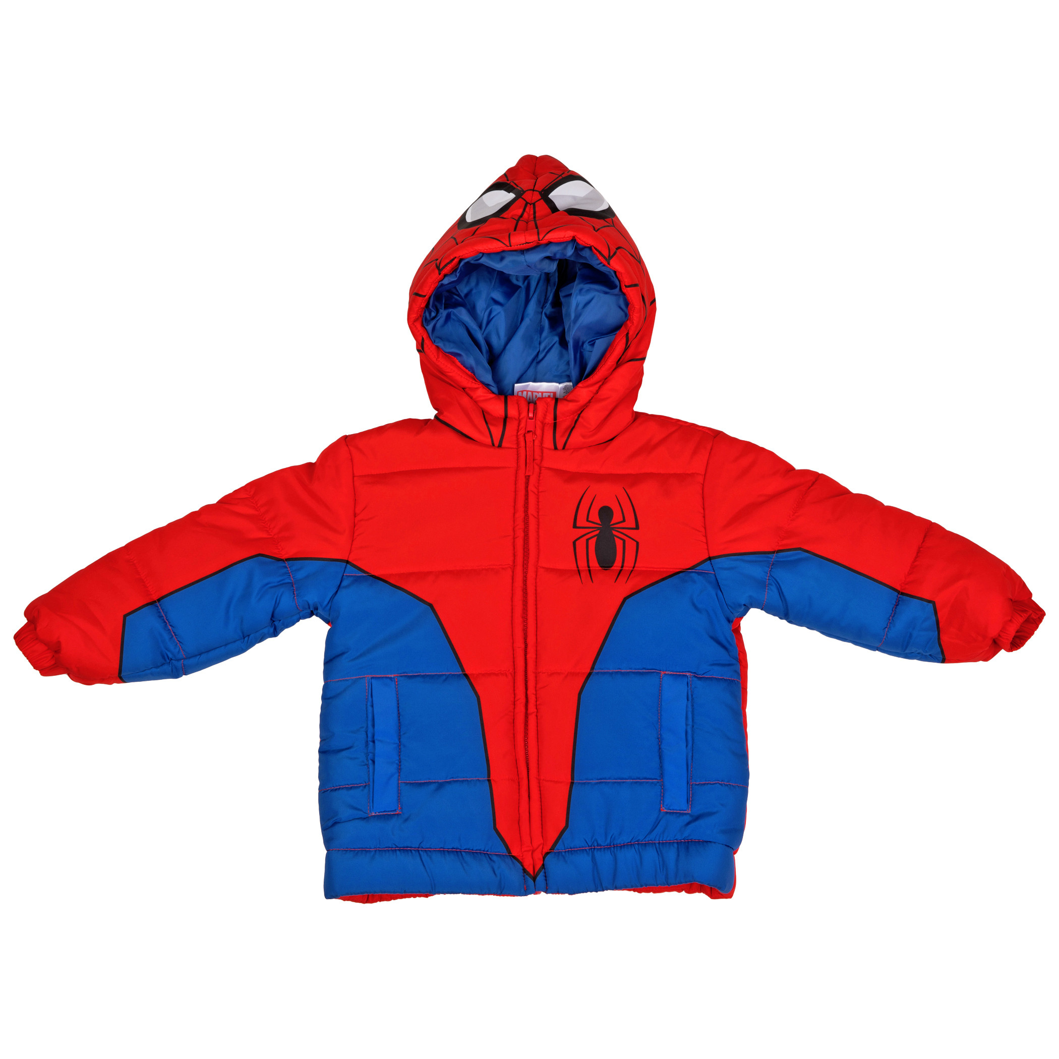 Spider-Man Costume Puffy Toddler Jacket, Multi-Color