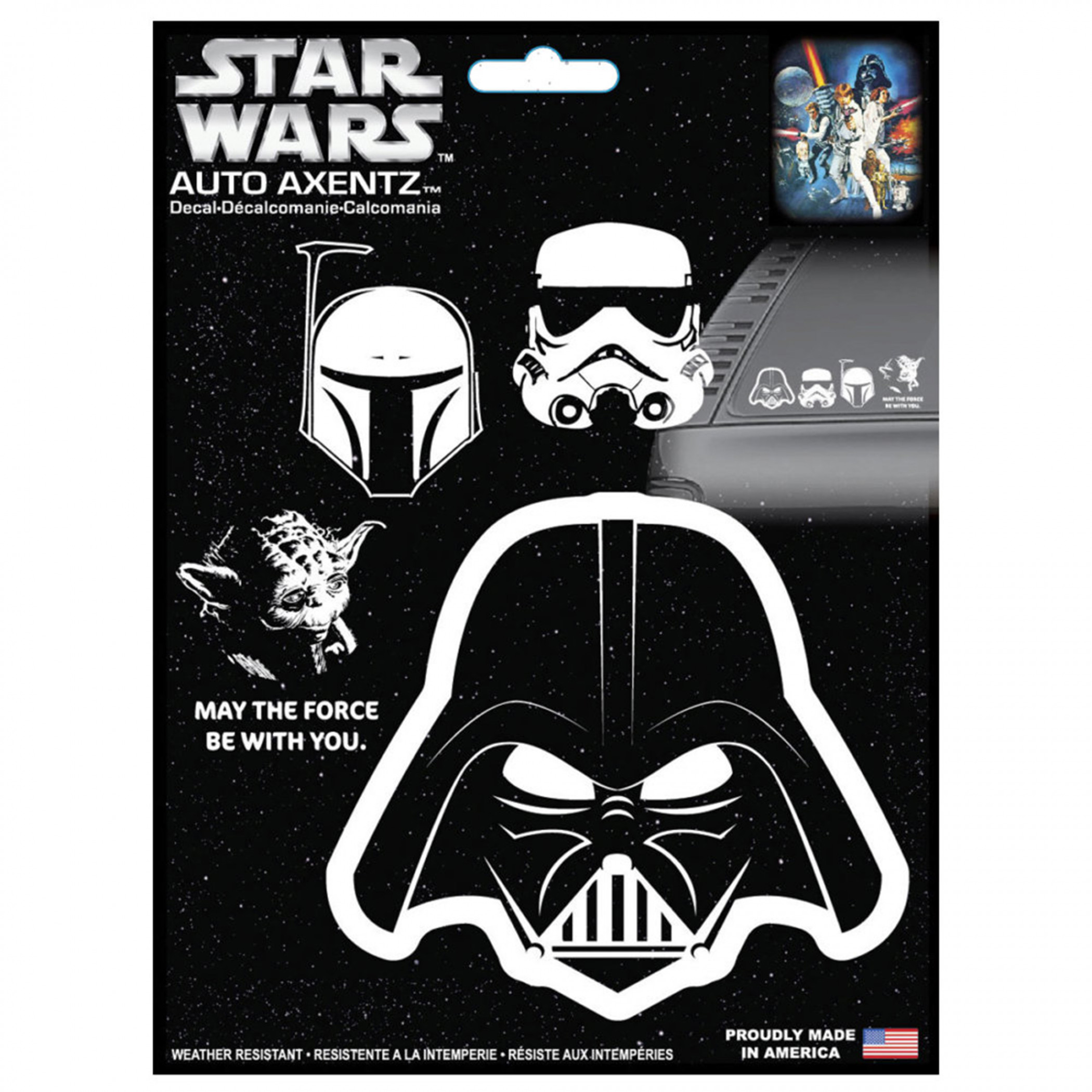Star Wars Simple Character Icons Car Emblem Kit, Silver