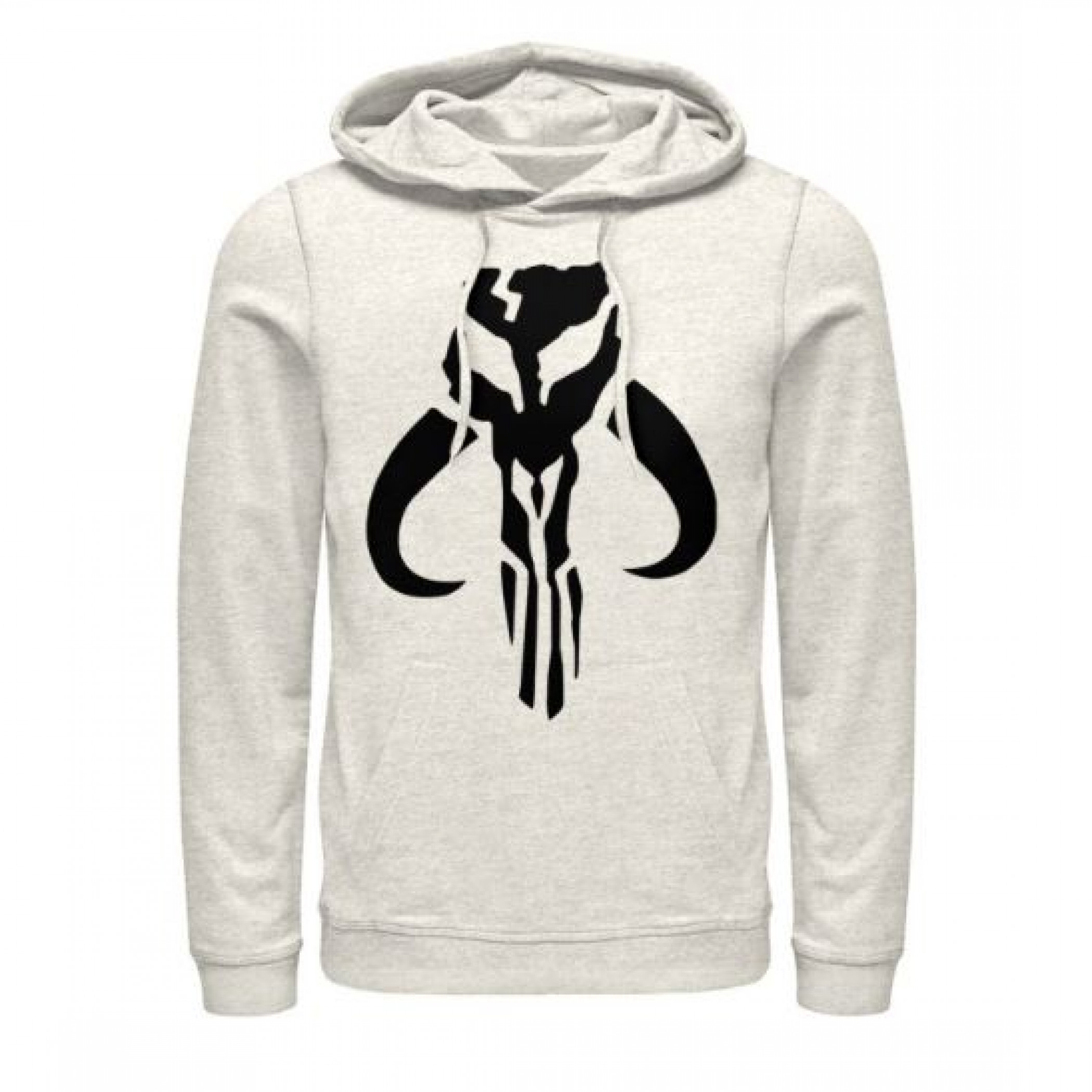 Star Wars The Mandalorian Mythosaur Logo Pull Over Hoodie, Grey
