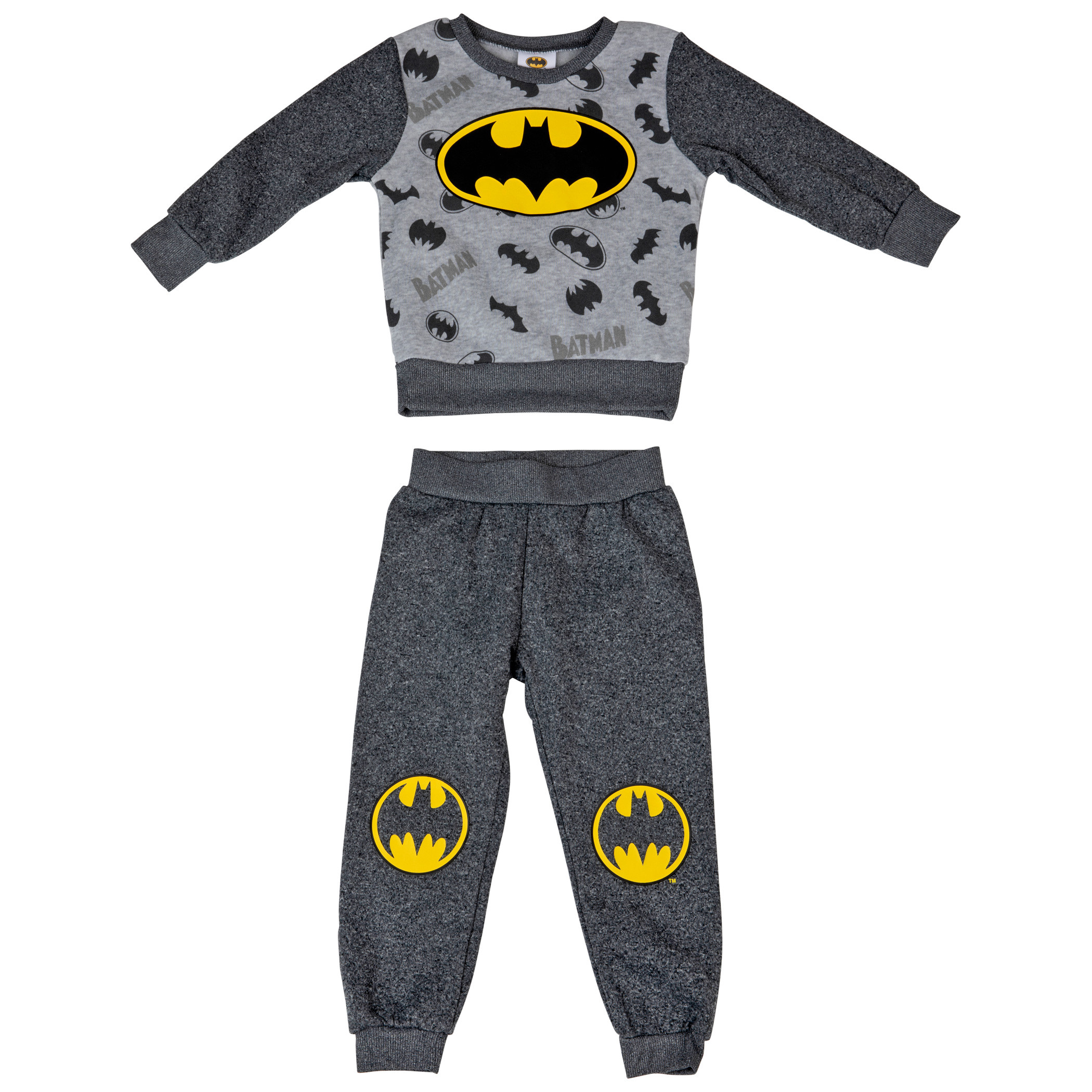 Batman Symbols and Logos All Over 2-Piece Sweatshirt Set, Multi-Color