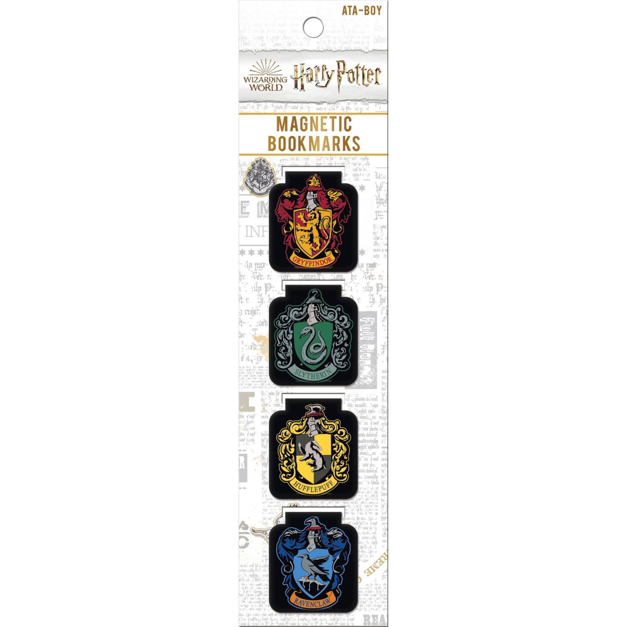 Harry Potter School Crests Magnetic Bookmarks Set Of 4, Multi-Color