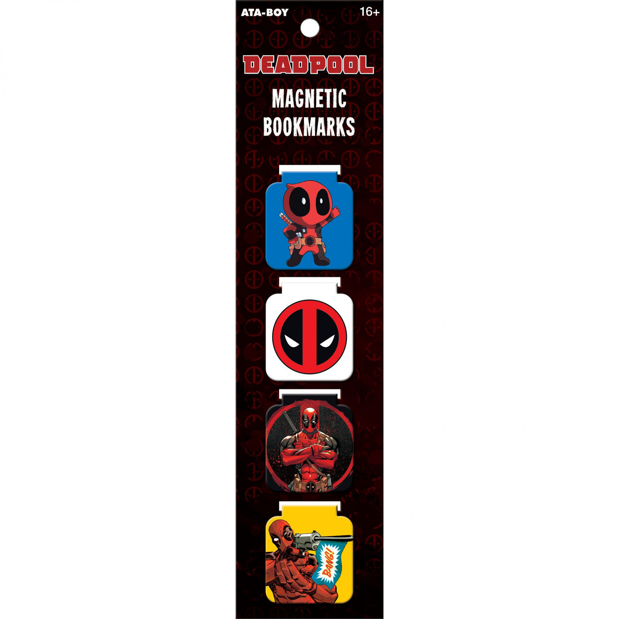 Marvel Comics Deadpool Set of 4 Magnetic Bookmarks, Multi-Color