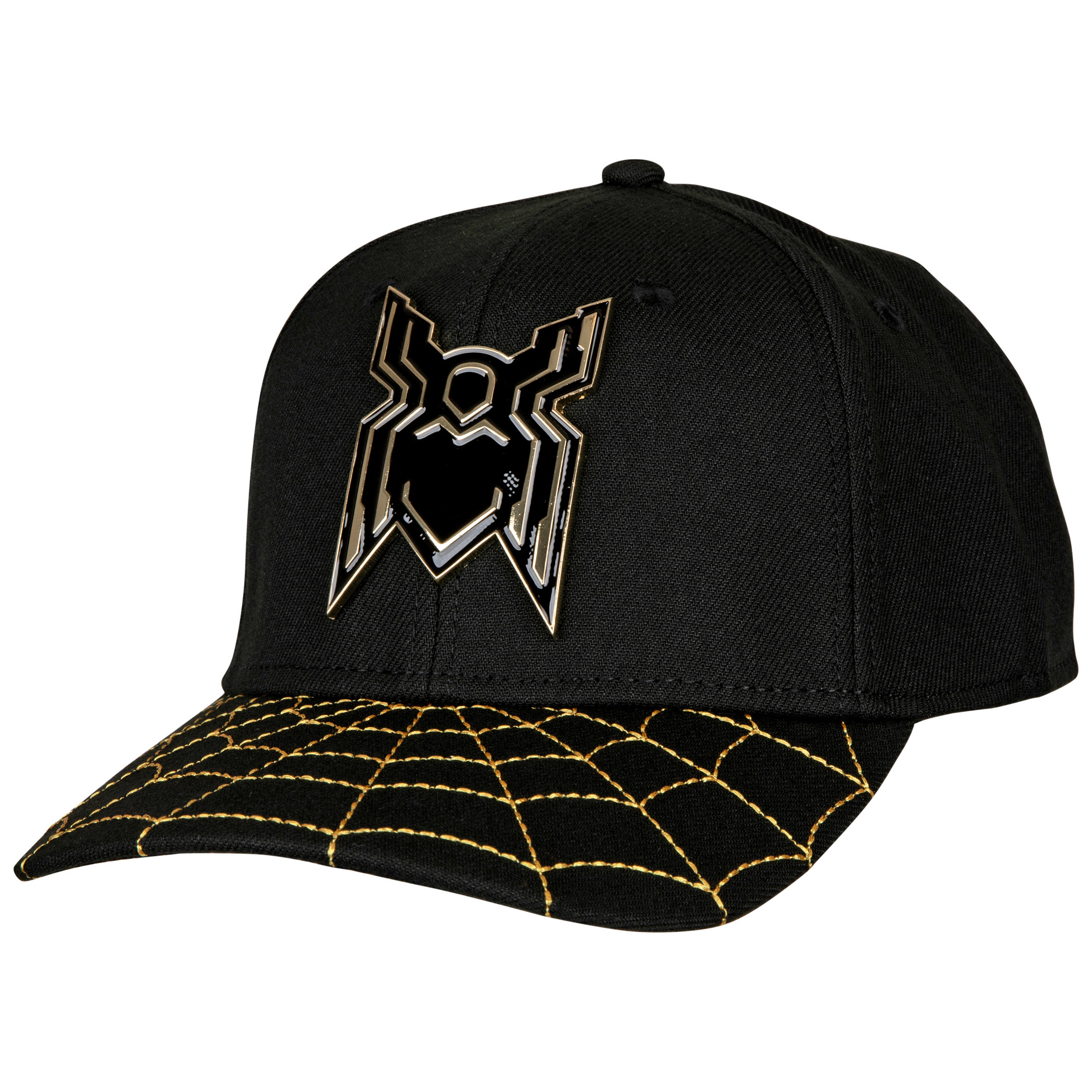 Marvel Comics Spider-Man No Way Home Gold Chrome Weld Elite Snapback, Black