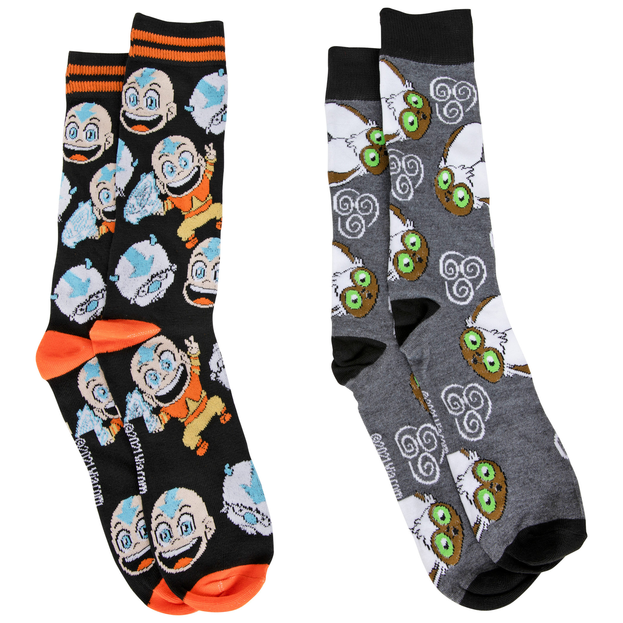 Avatar: The Last Airbender Characters 2-Pair Pack of Crew Socks, Multi-Color