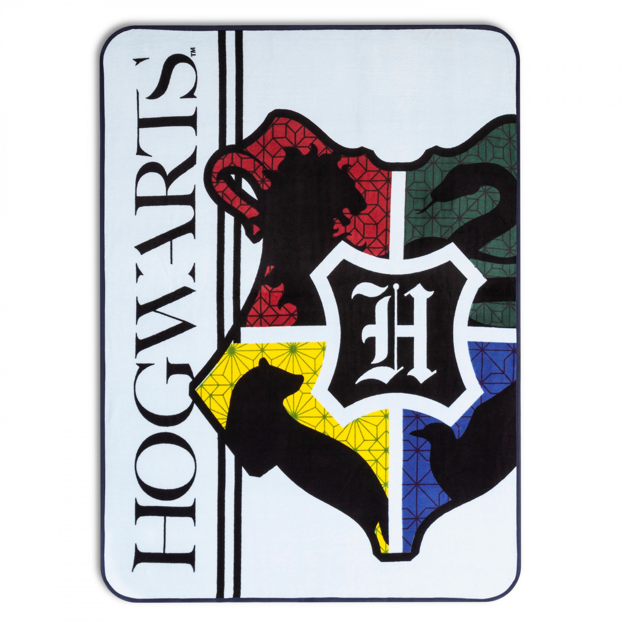 Harry Potter Hogwarts Crest Silk Touch 46x60 Throw Blanket, Grey