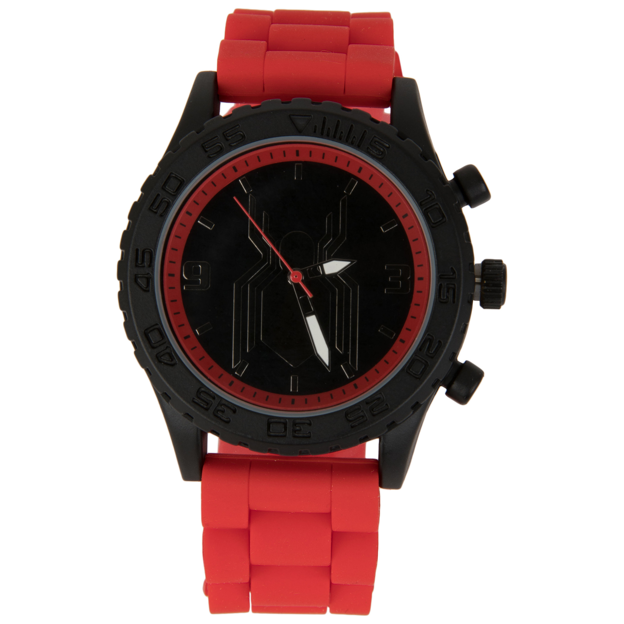 Spider-Man Logo Watch with Silicone Band, Red