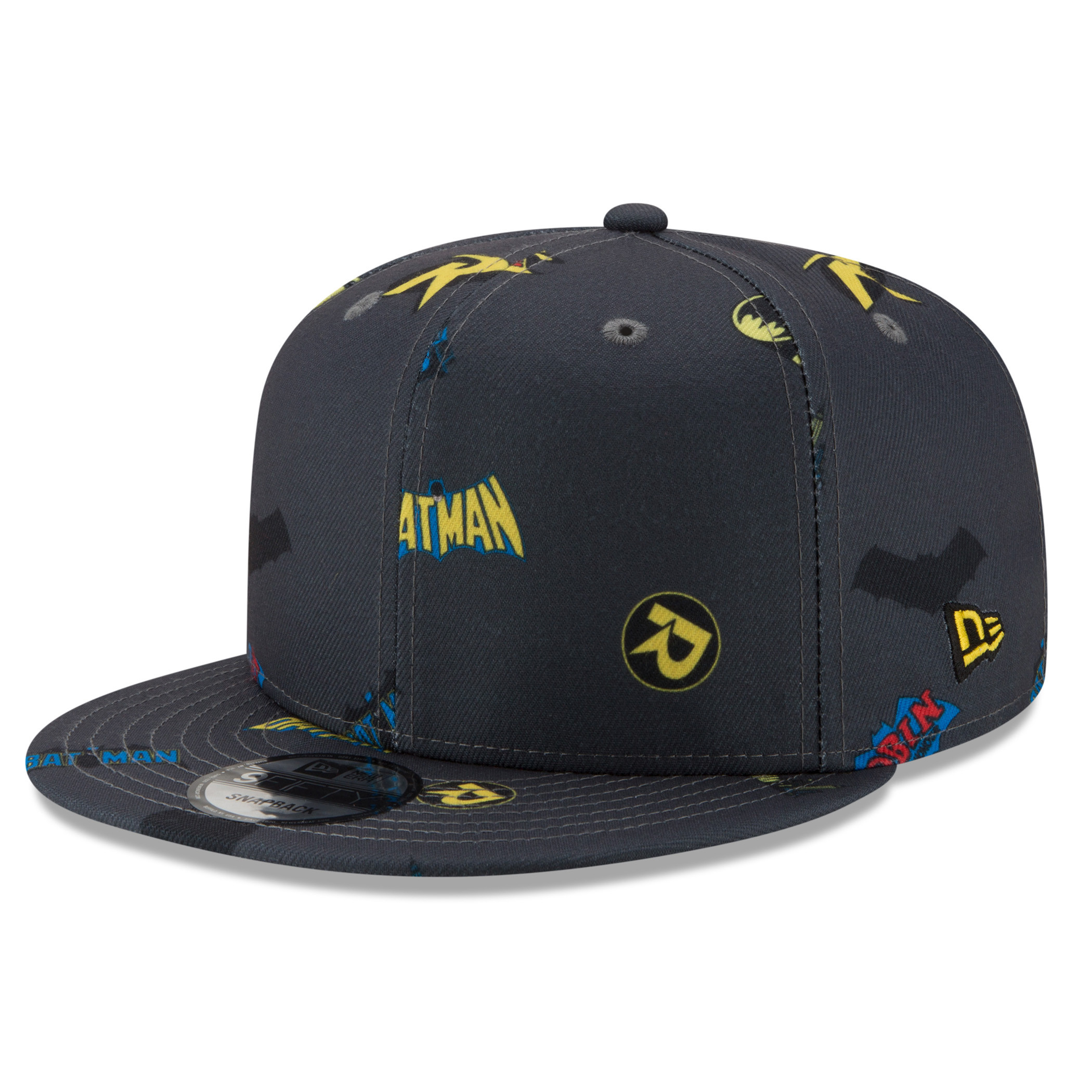 Batman and Robin Power Couple Scatter New Era 9Fifty Adjustable Hat, Grey