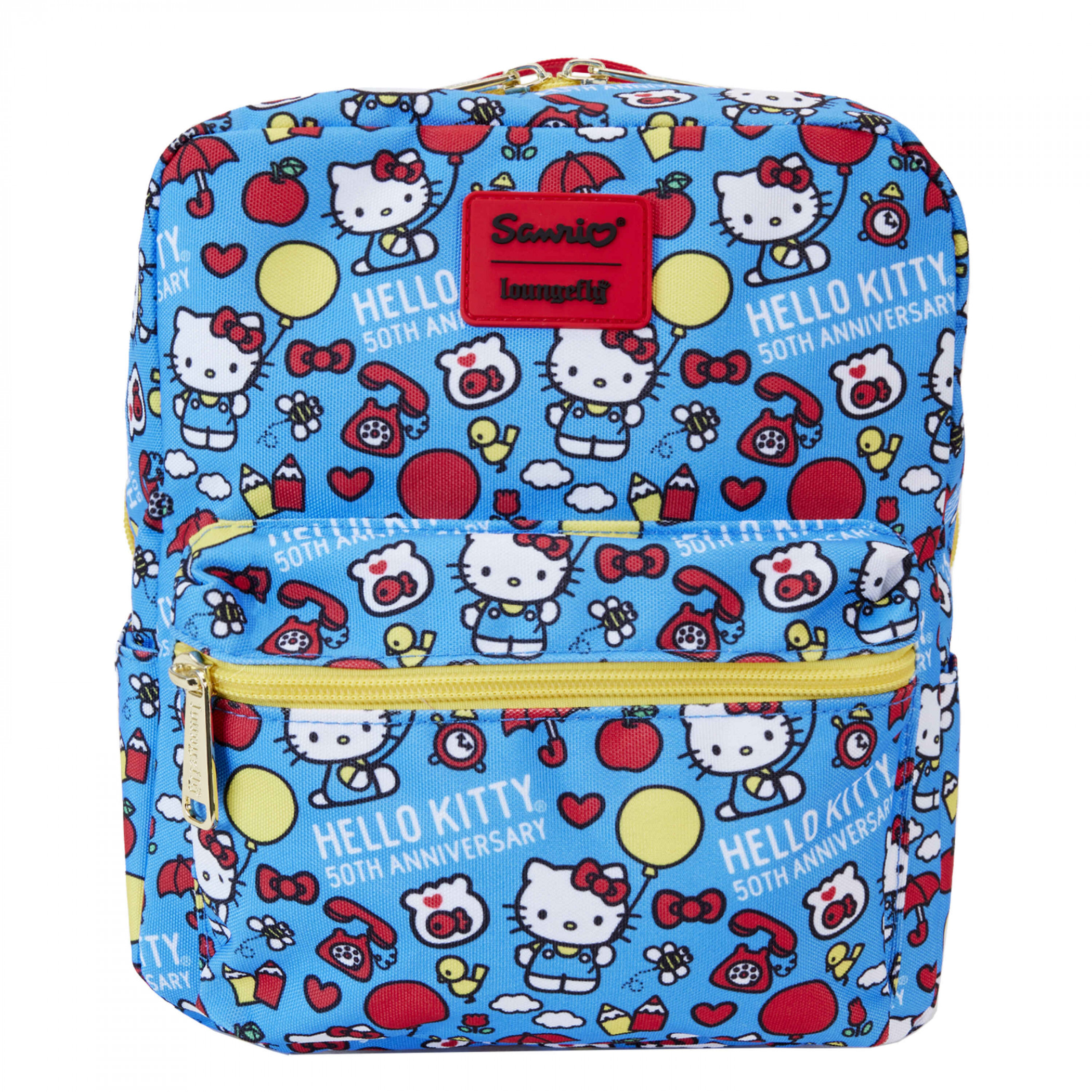 Hello Kitty 50th Anniversary Square Mini Backpack By Loungefly, Multi-Color