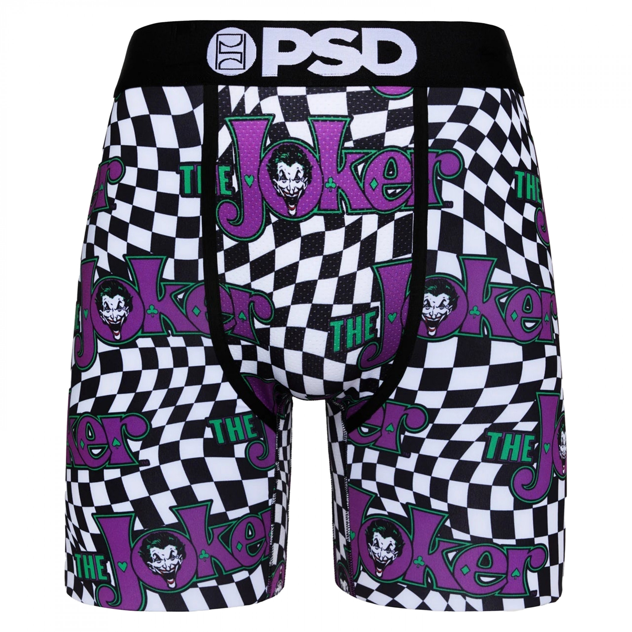 The Joker Vintage Logo Checkered PSD Boxer Briefs, Multi-Color