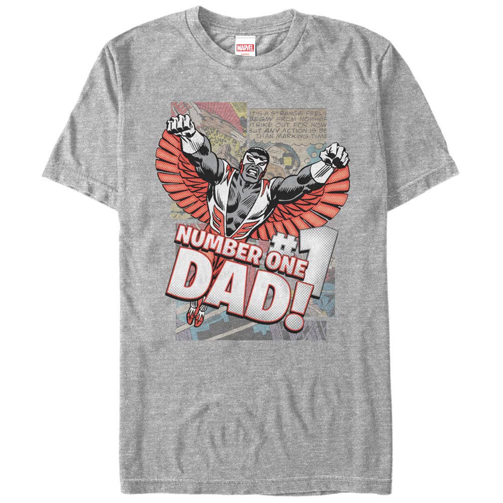 Marvel Teams Falcon Dad Gray Mens T-Shirt, Grey