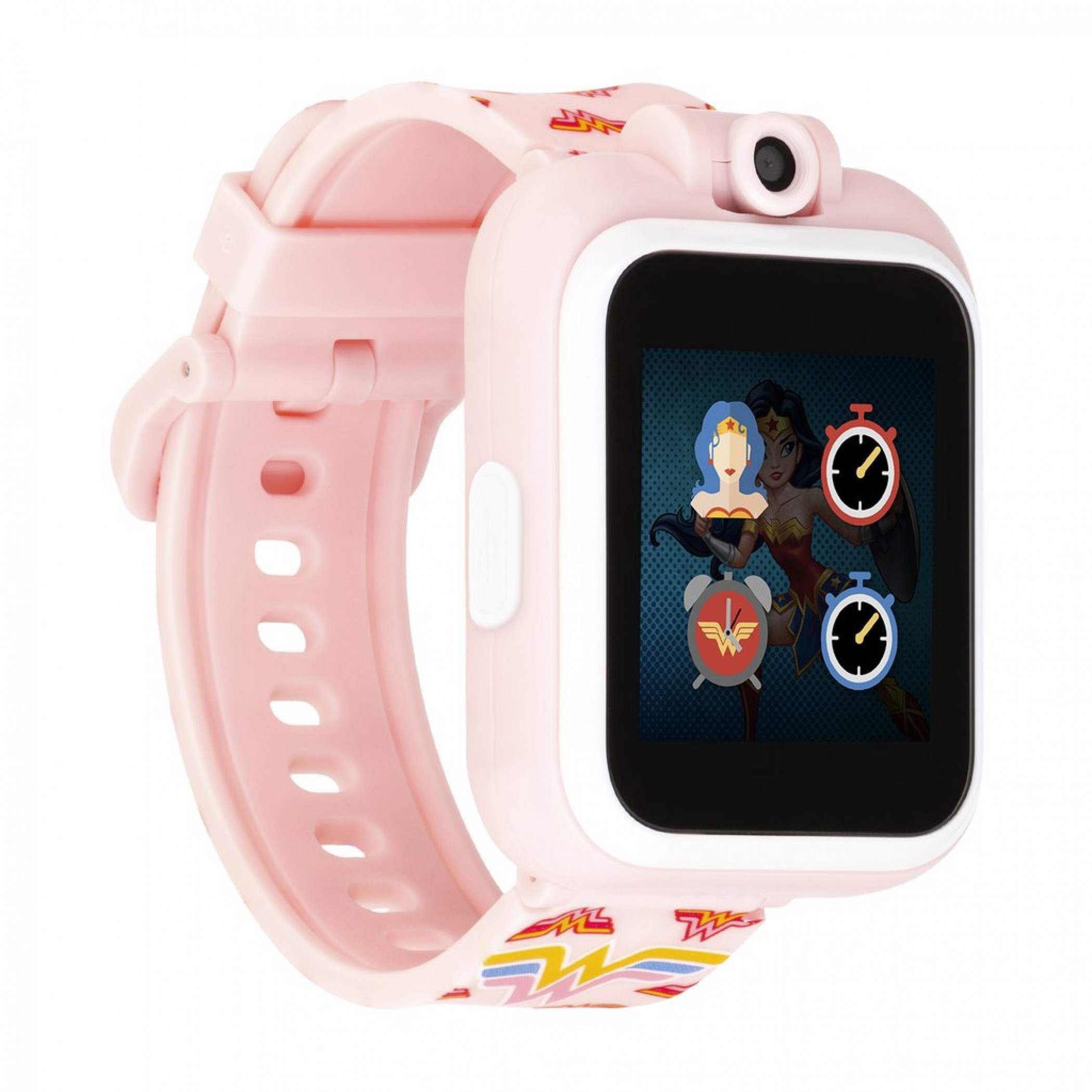 Wonder Woman Classics Symbol All Over Kids Smart Watch by Playzoom, Pink