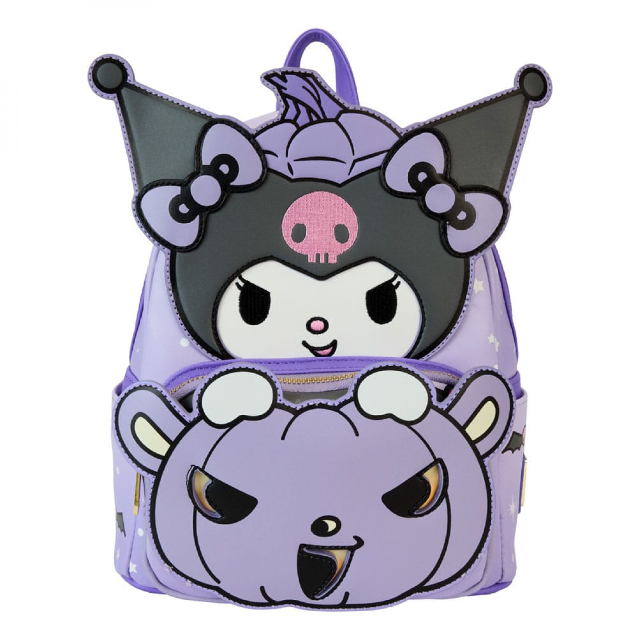 Sanrio Kuromi Carving Pumpkins Mini Backpack By Loungefly, Purple